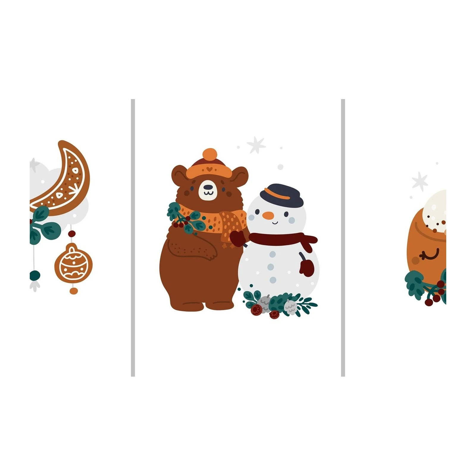 Cozy Winter Friends Gingerbread Art Wall Art