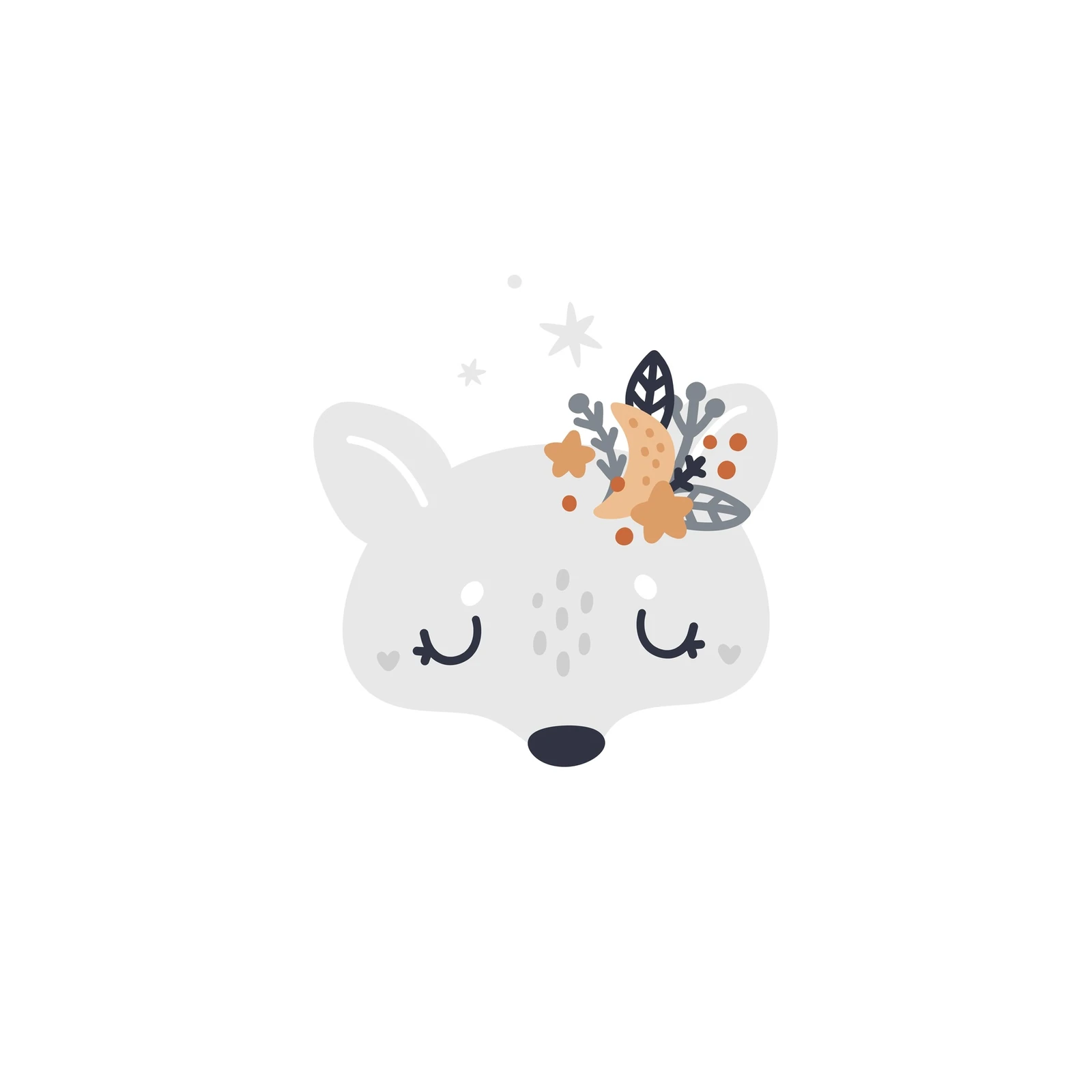 Cute Fox Dreamer Boho Nursery Art Wall Art