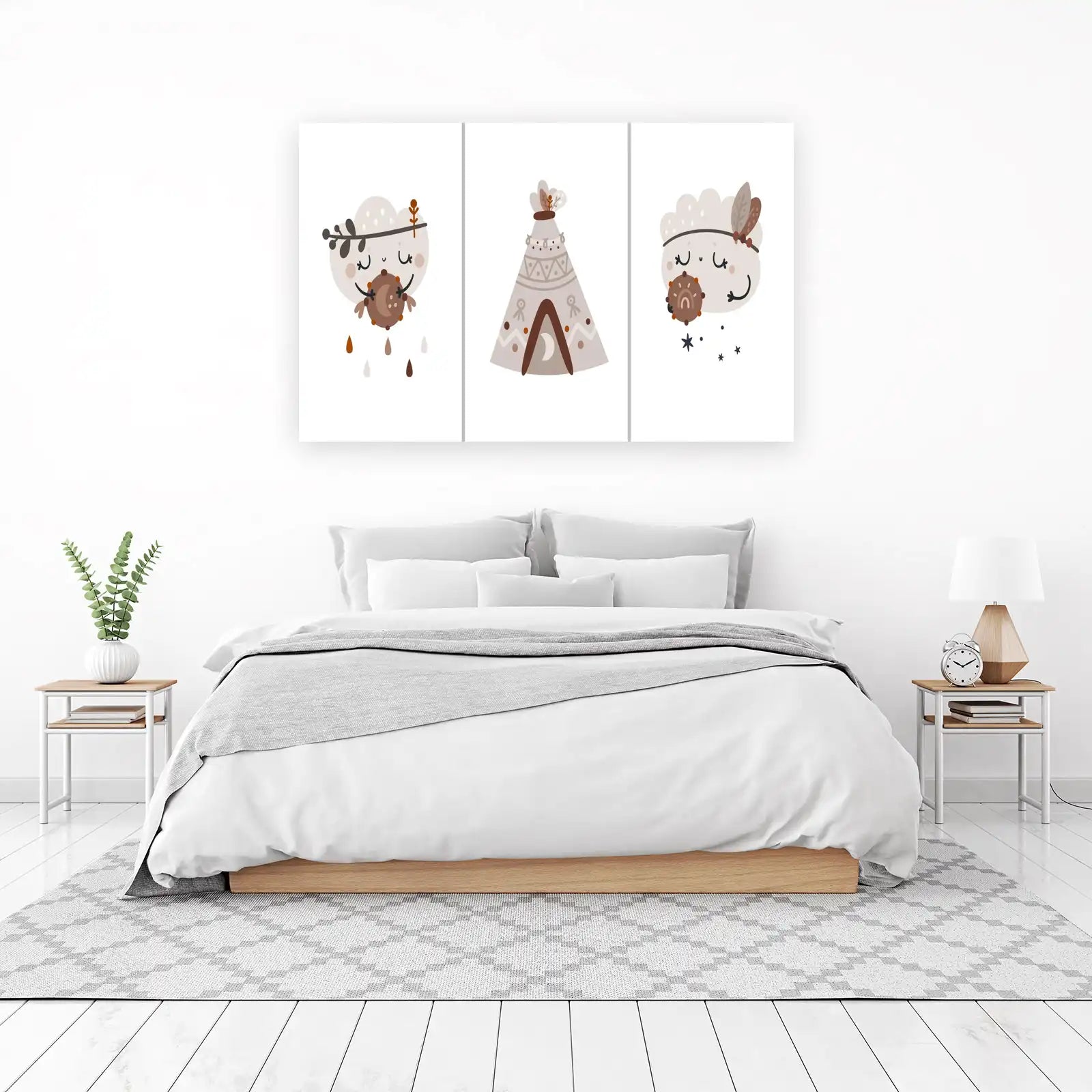 Boho Cloud & Teepee Art: Kids Nursery Wall Art