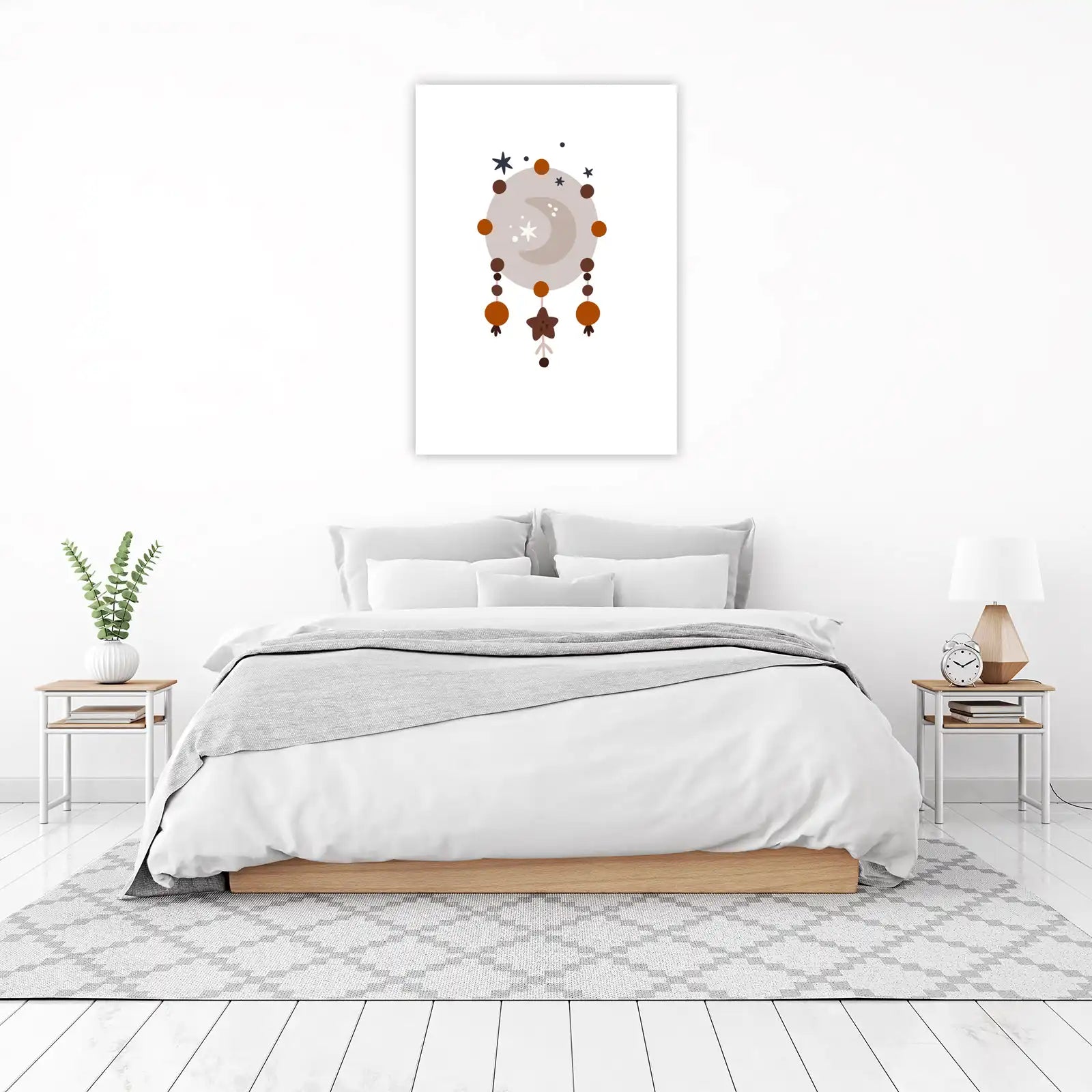 Boho Celestial Moon & Stars Wall Art