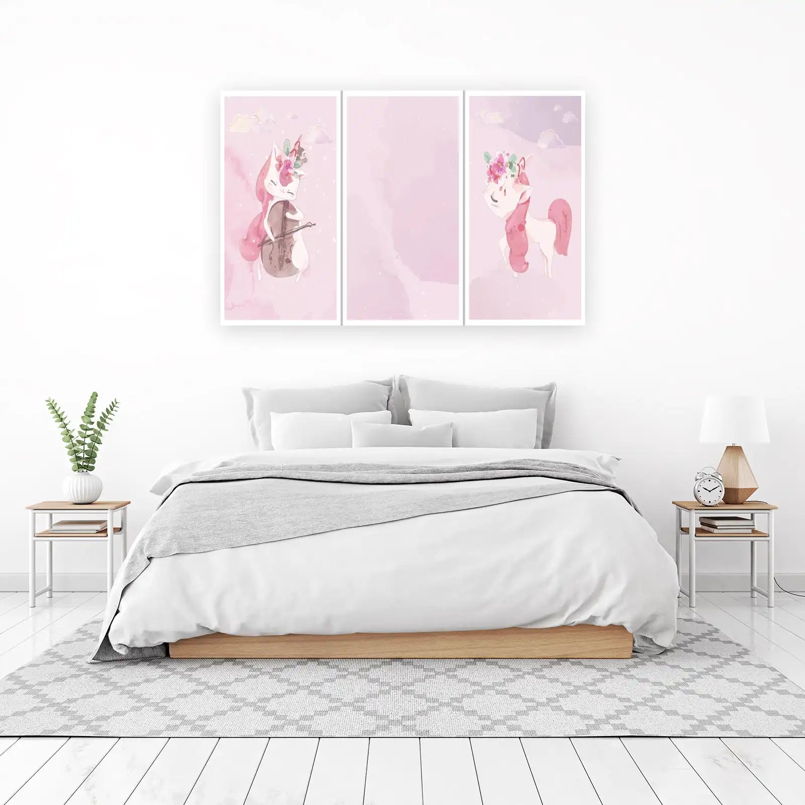 Enchanting Unicorn Cat Musicians Wall Art