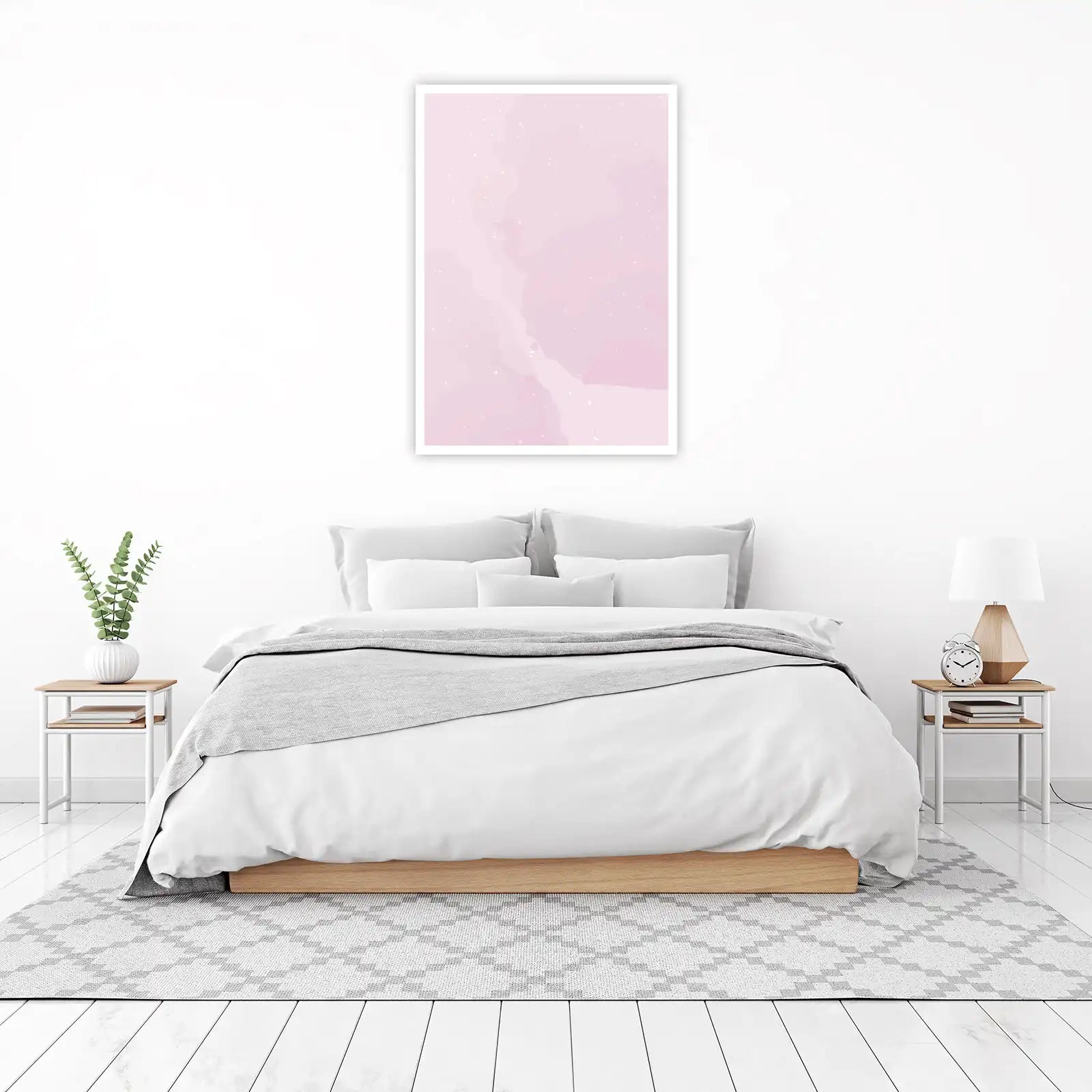 Soft Pink Watercolor Swirls Wall Art