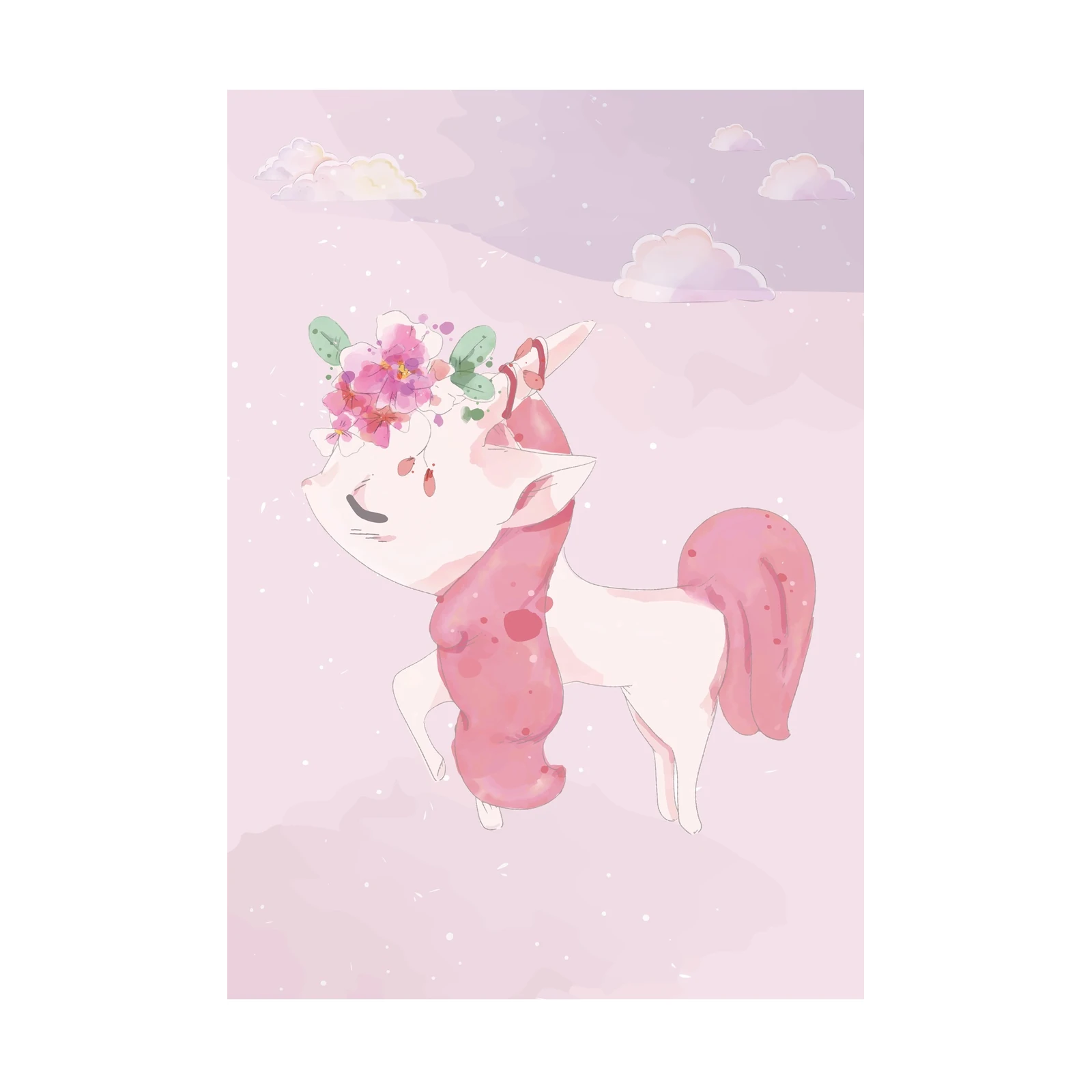 Enchanting Floral Unicorn Wall Art Wall Art