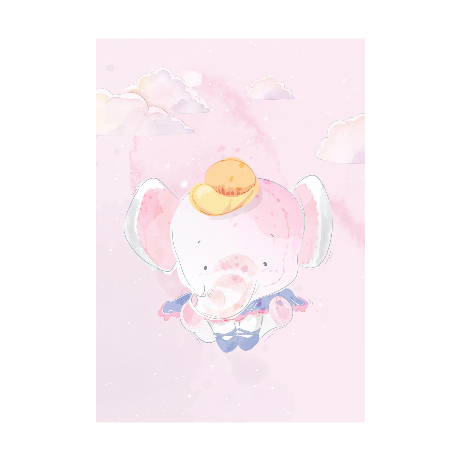 Adorable Flying Elephant Ballet Wall Art