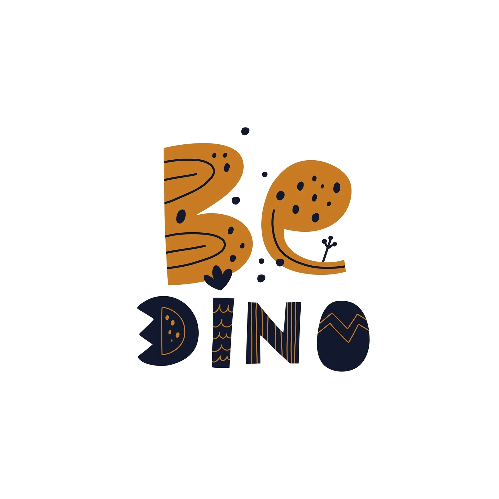 Cute Be Dino Typography Art Wall Art