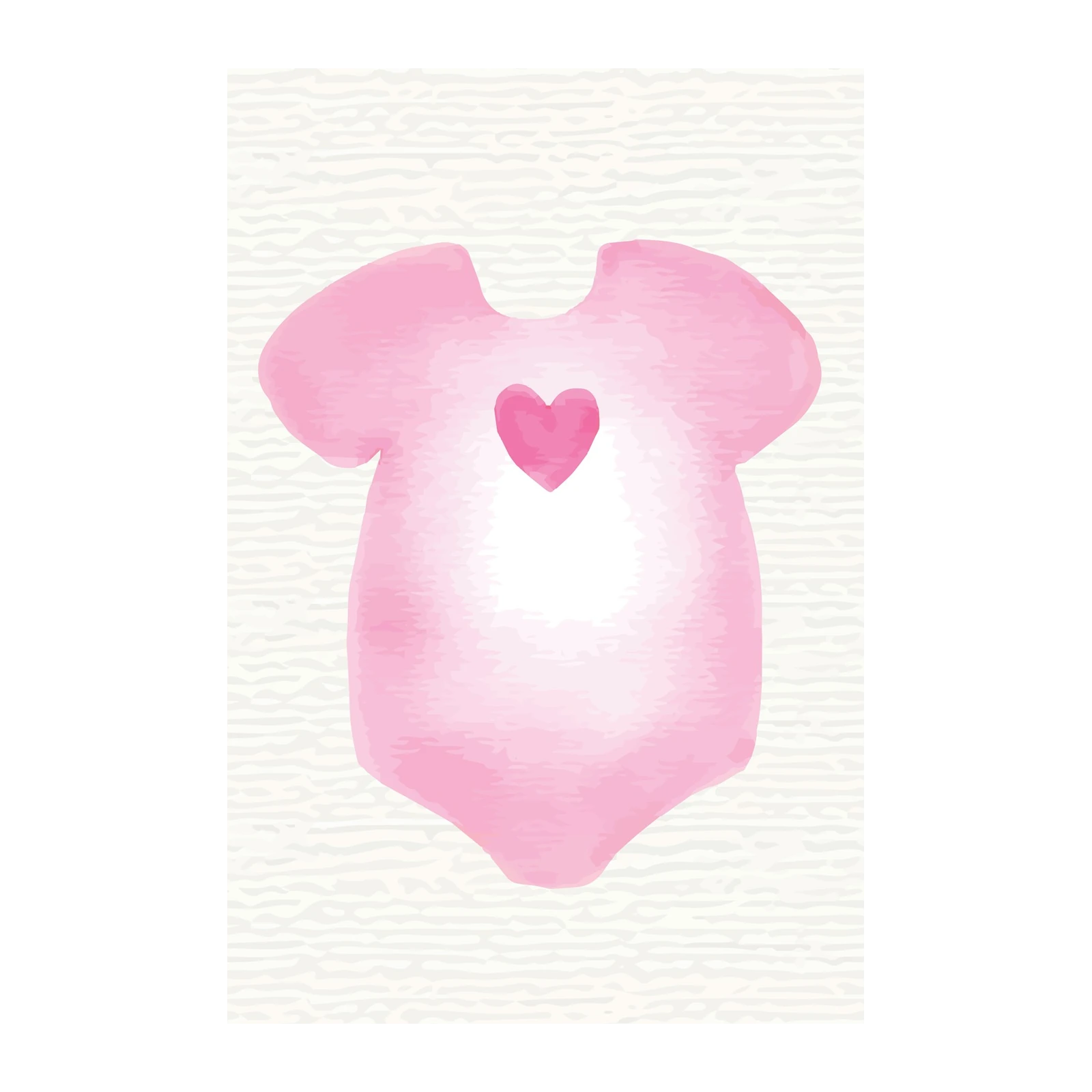Sweet Pink Watercolor Baby Onesie Heart Wall Art