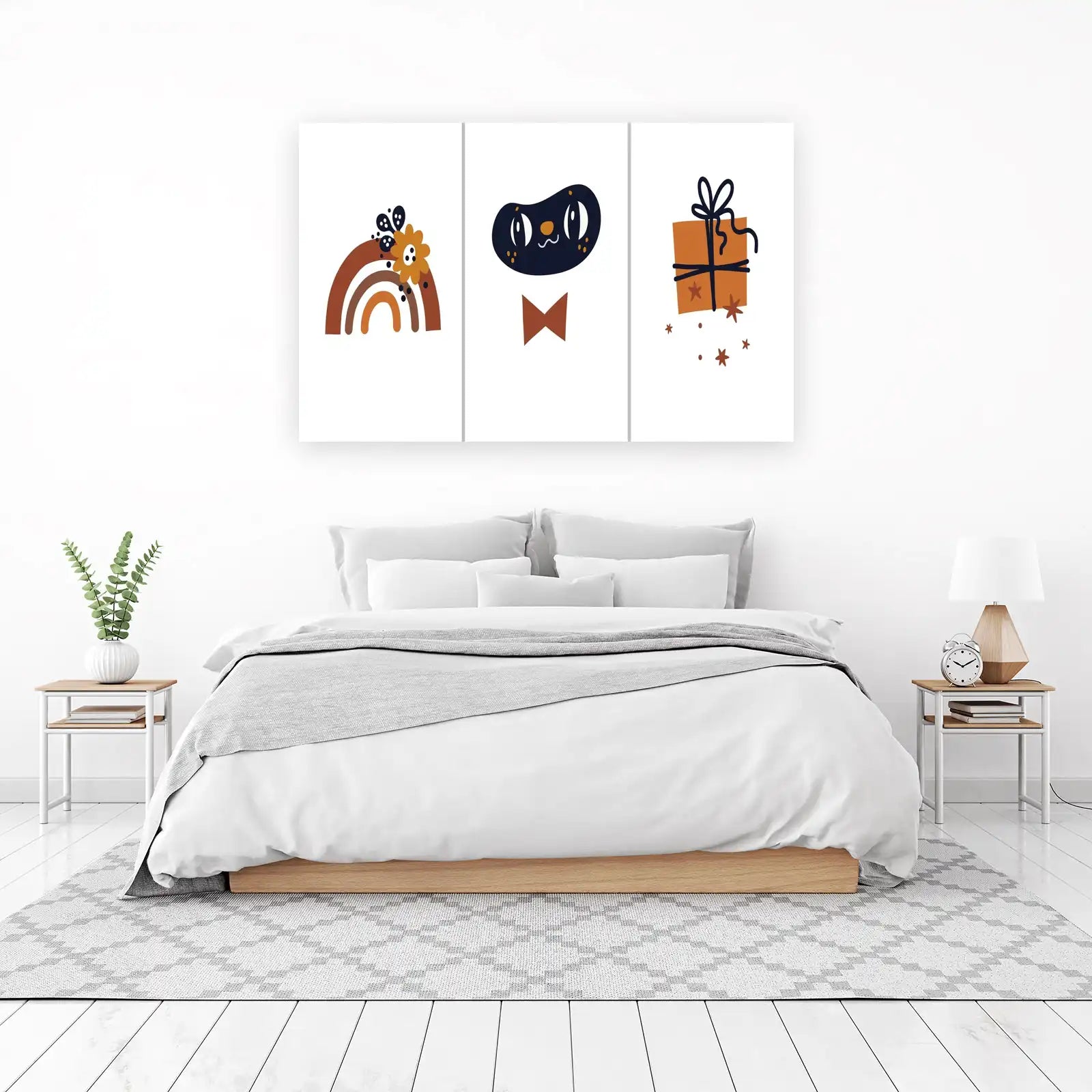 Boho Rainbow & Cat Gift Wall Art
