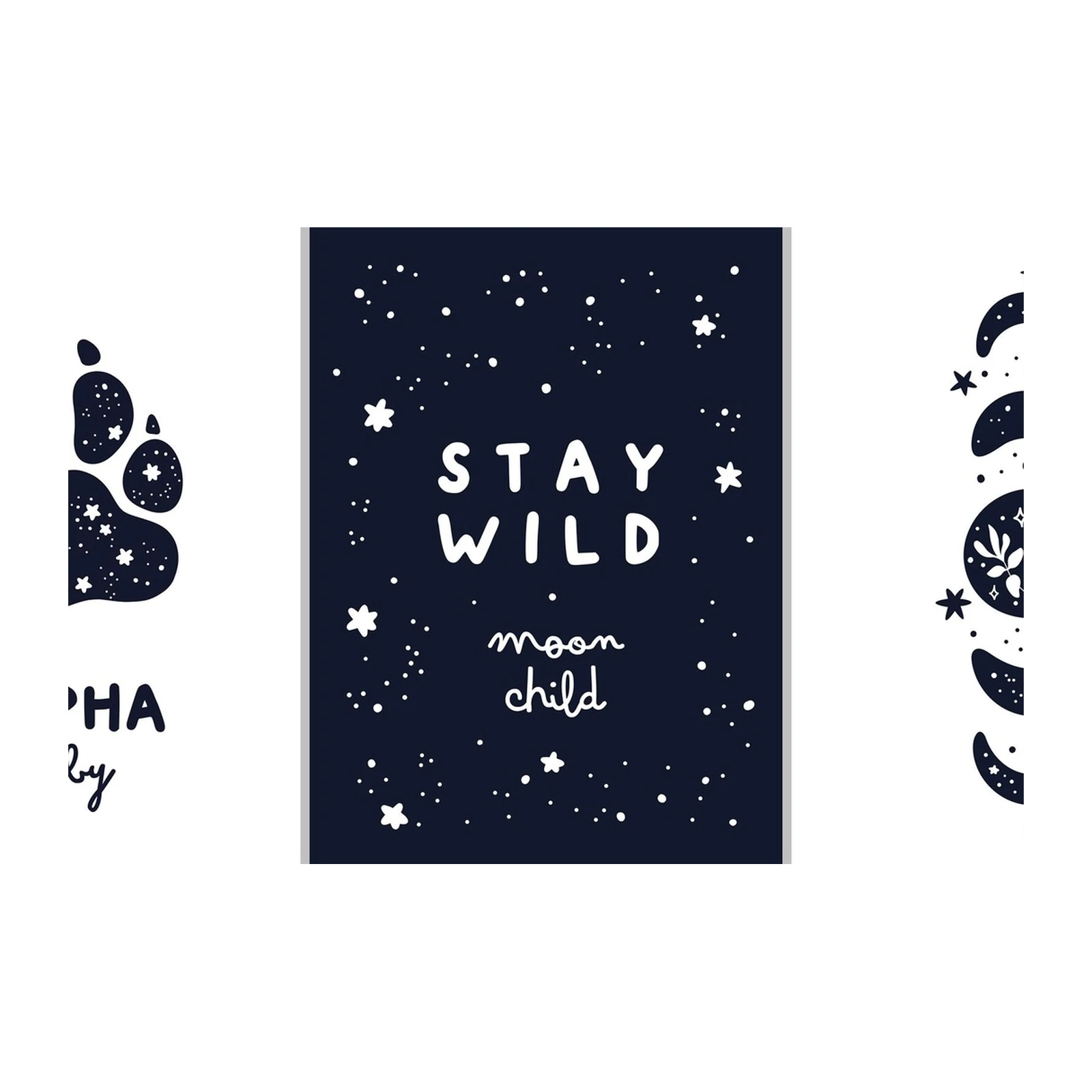 Cosmic Paw & Moon Child Wall Art