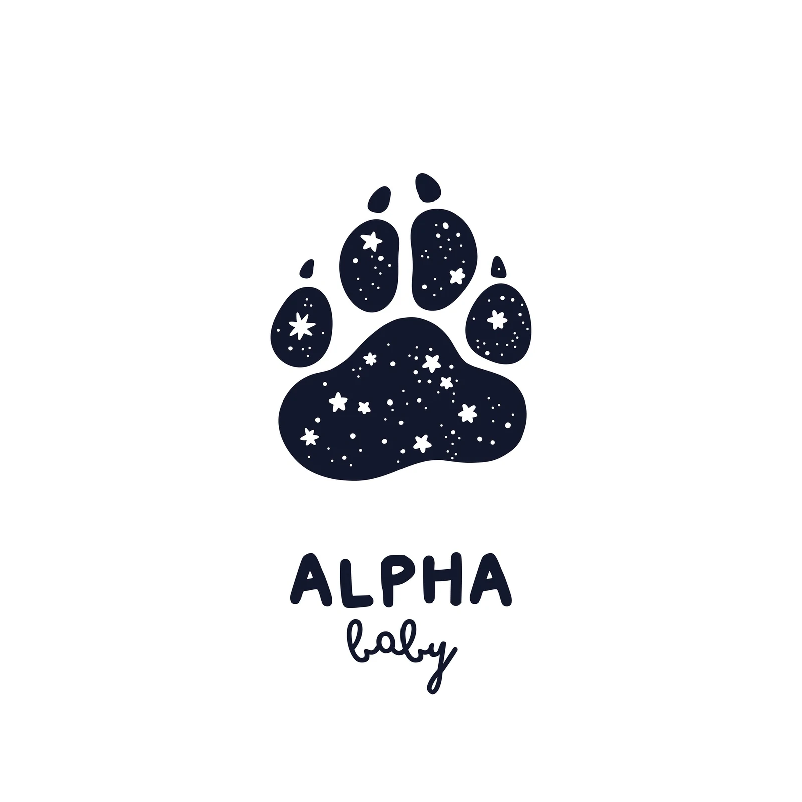 Celestial Paw Print Baby Alpha Wall Art