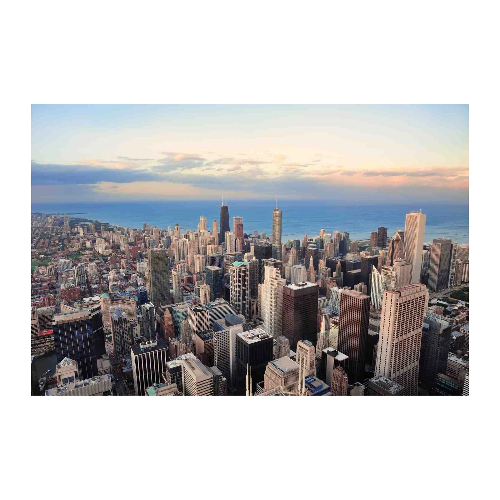 Chicago Skyline Sunset Wall Art