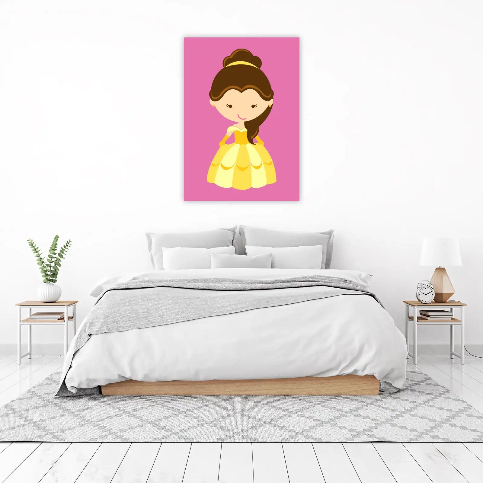 Cute Princess Belle Yellow Dress Wall Art