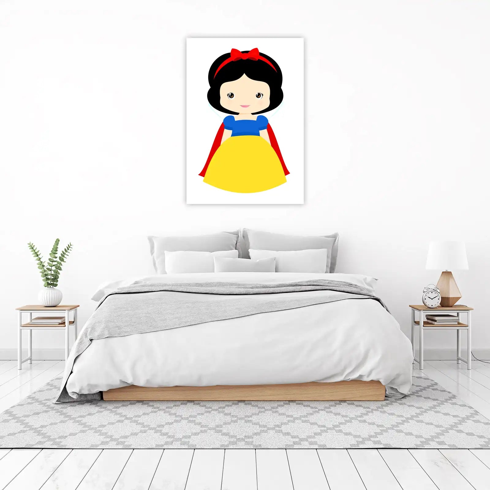 Adorable Snow White Chibi Wall Art for Kids' Room