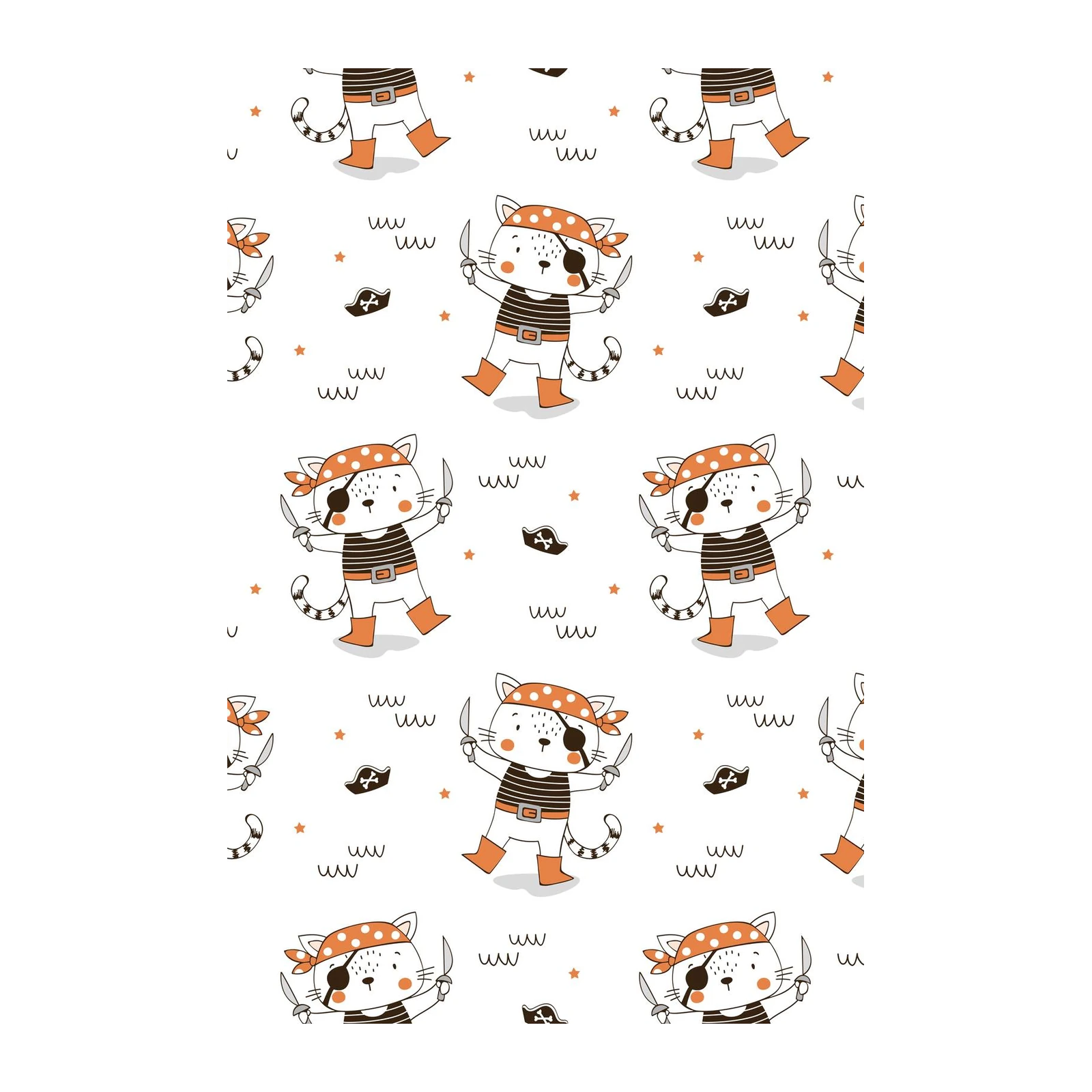 Cute Pirate Cat Kawaii Wall Art