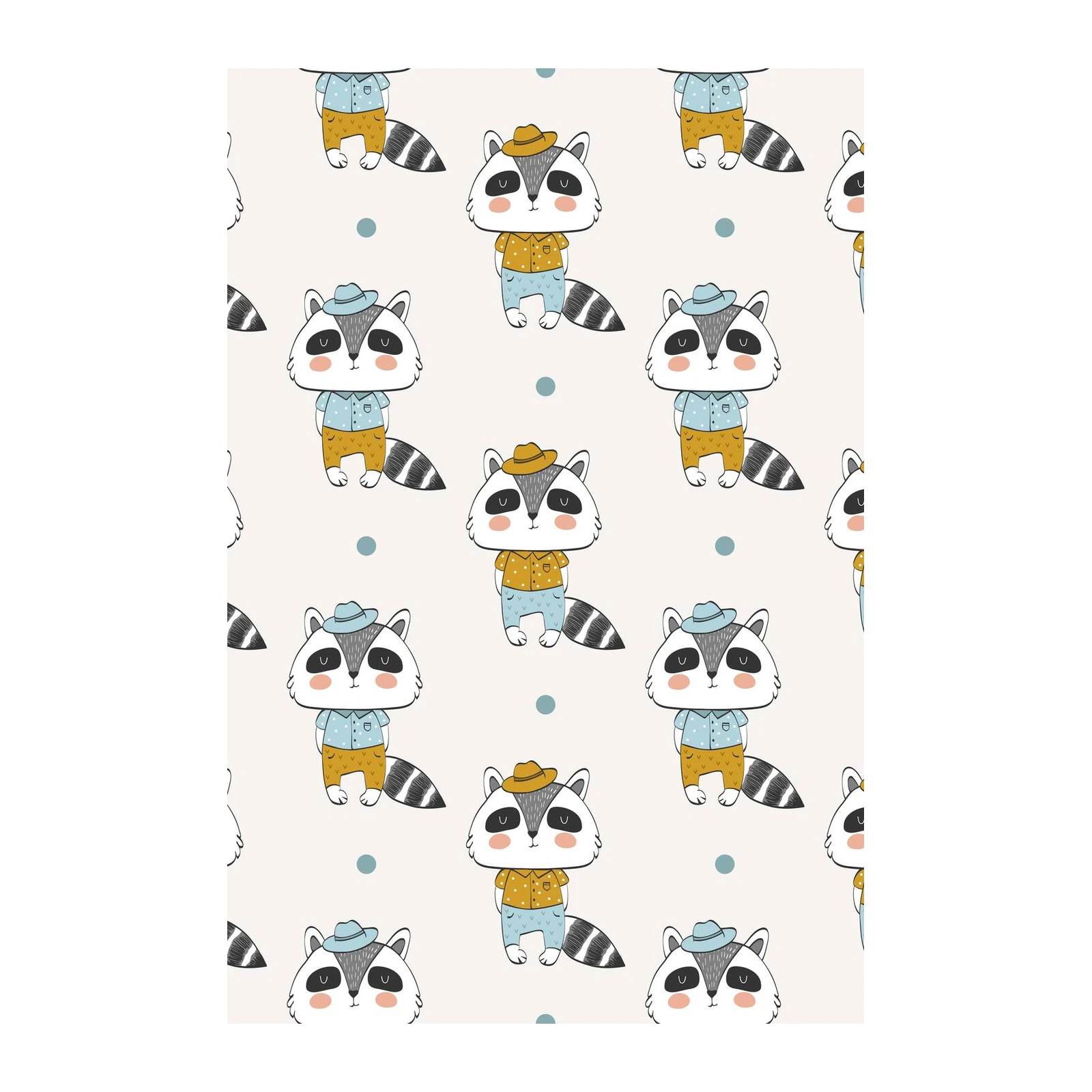 Adorable Raccoon Friends Boho Wall Art