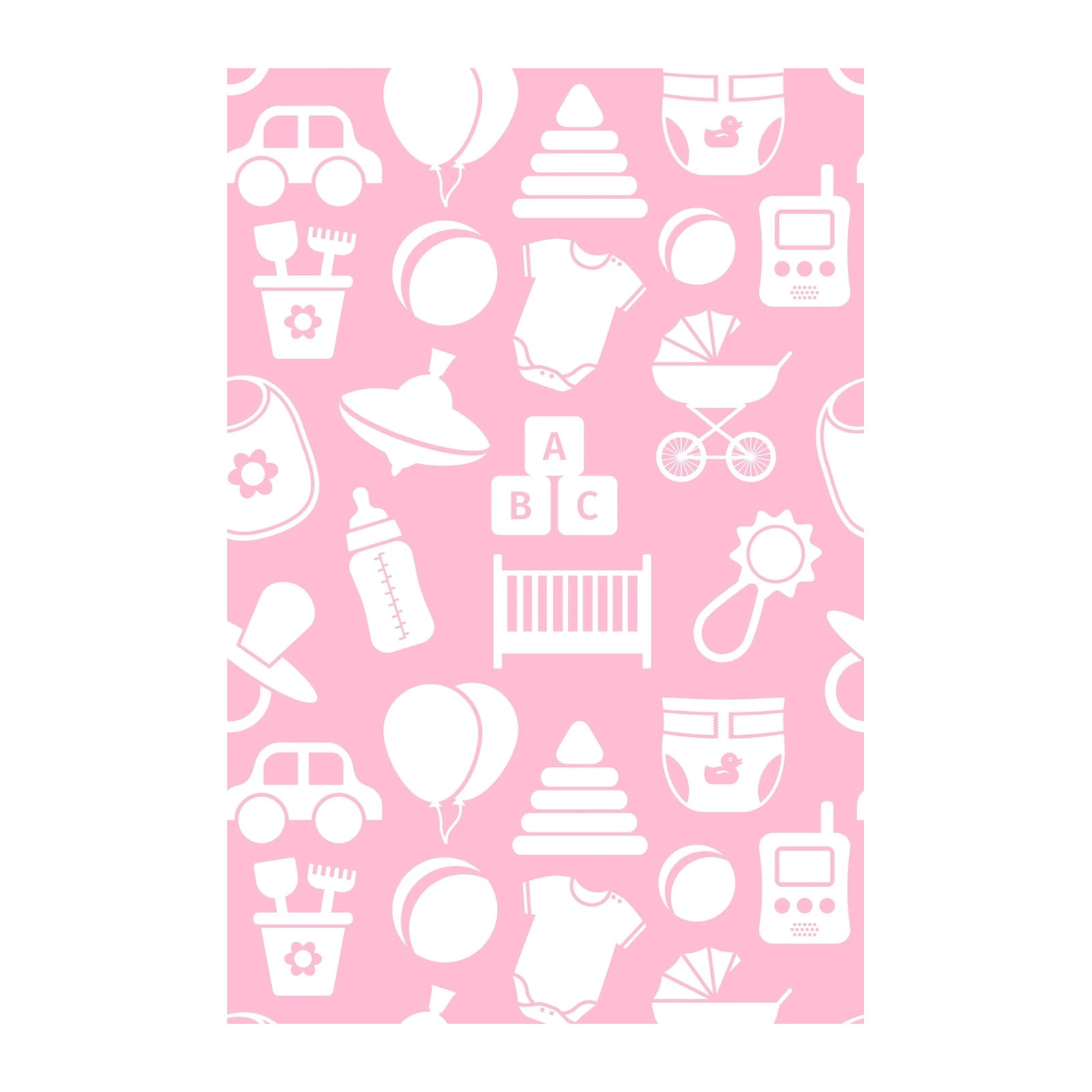 Whimsical Baby Icons Pink Wall Art