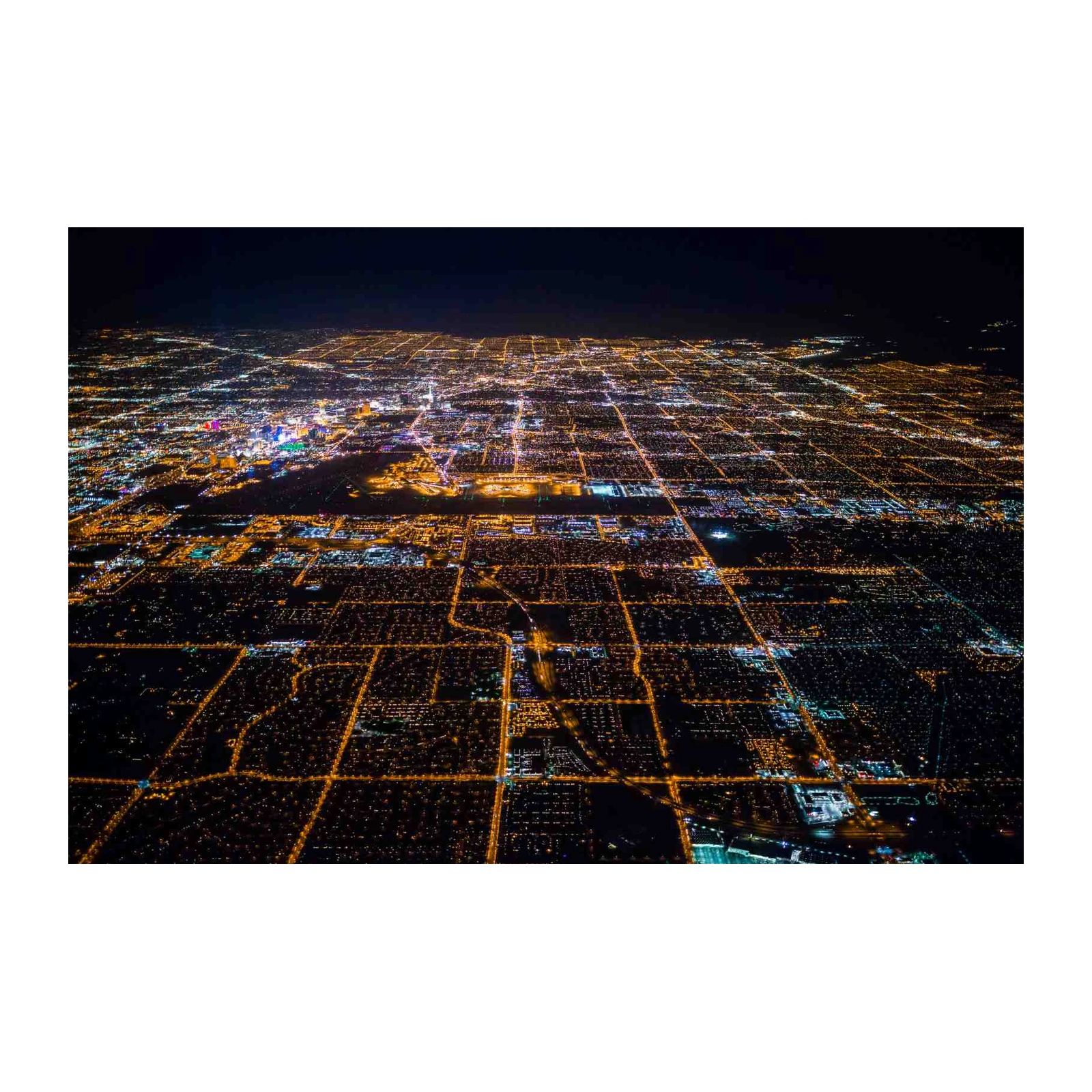 Cityscape at Night Aerial Wall Art