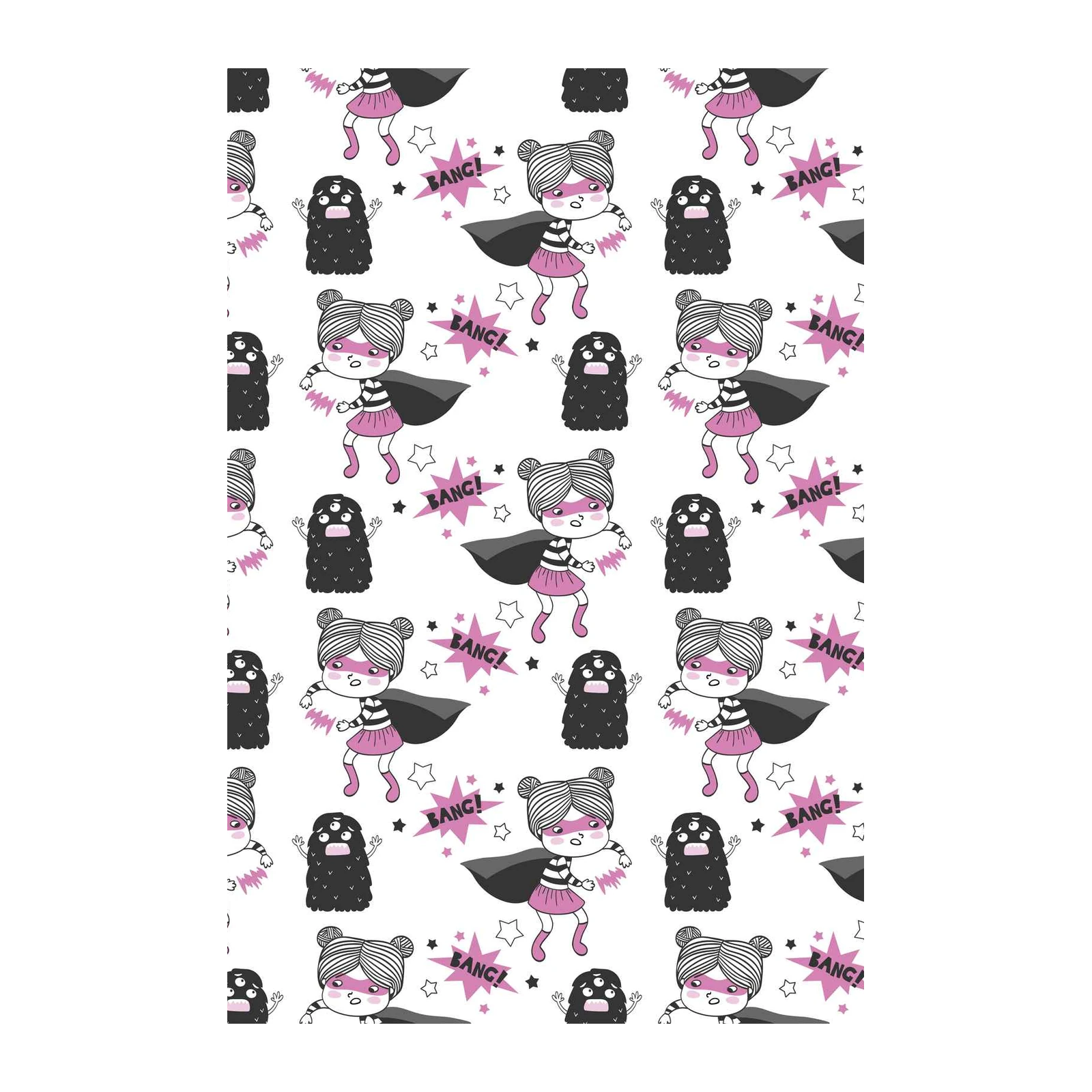 Superhero Girl & Monster Art Wall Art