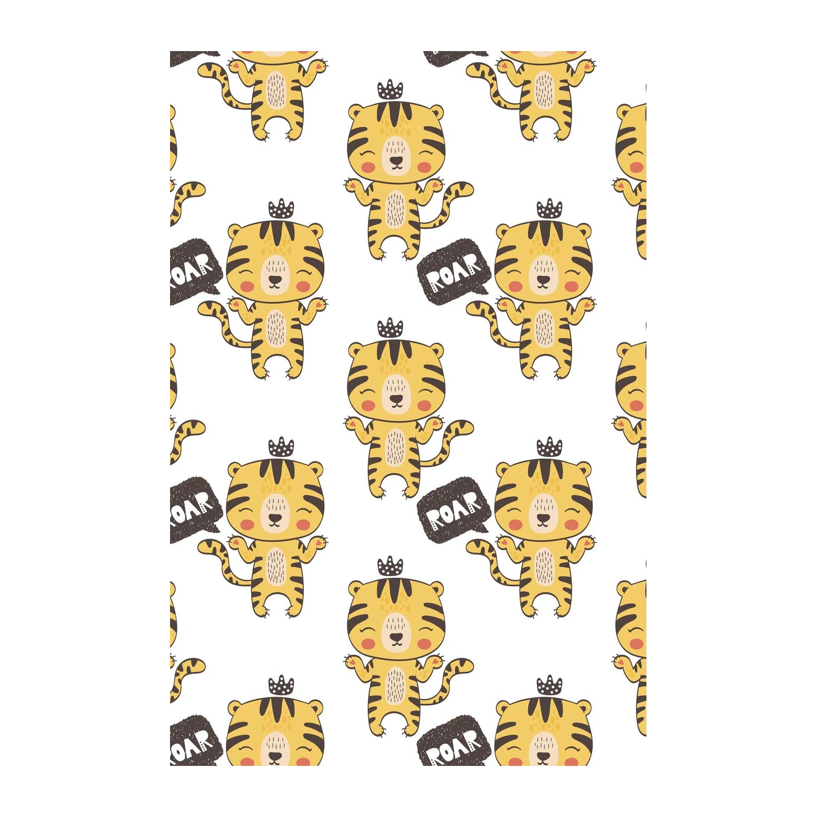 Cute Roaring Tiger King Wall Art for Kids Room