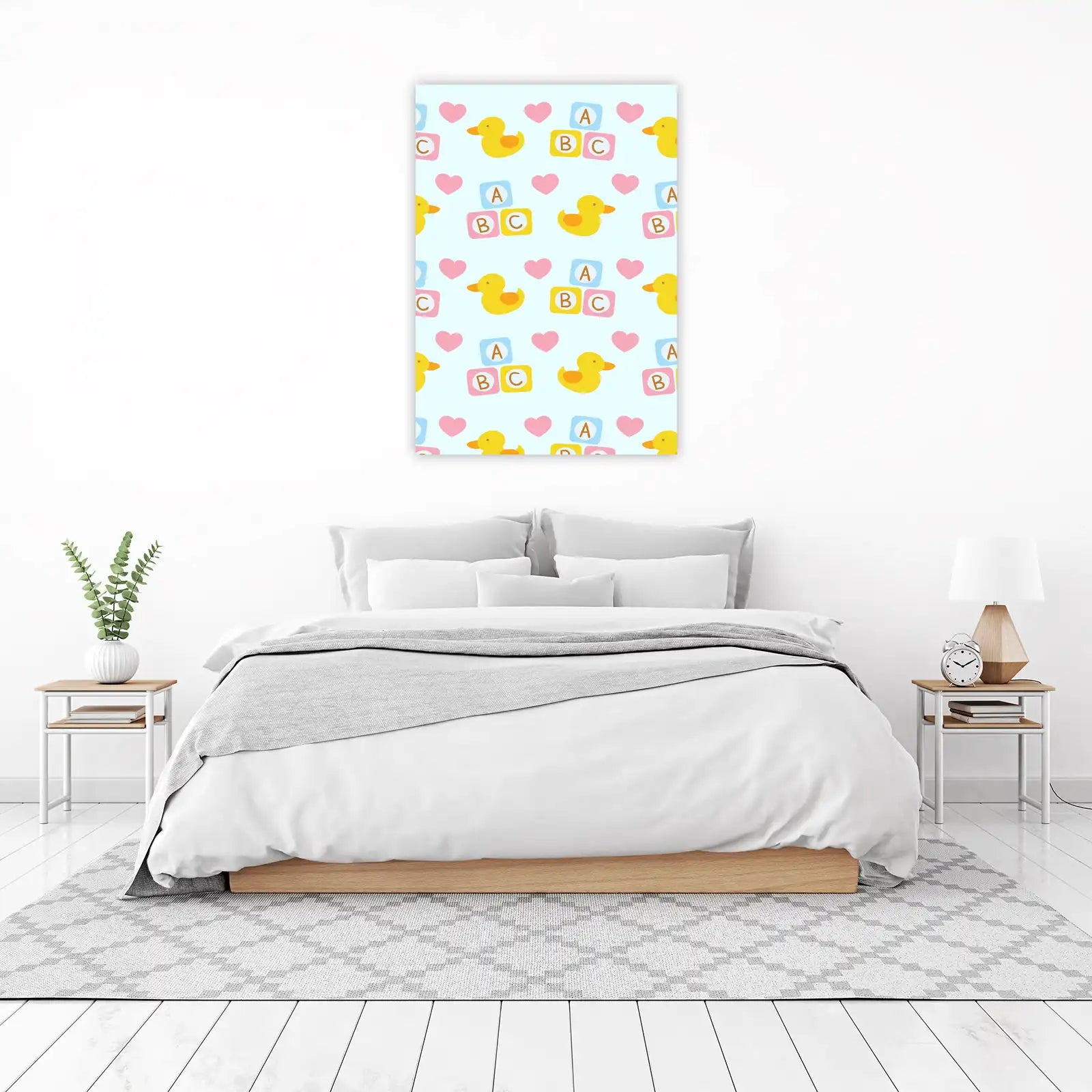 Cute Duck & ABC Blocks Nursery Wall Art