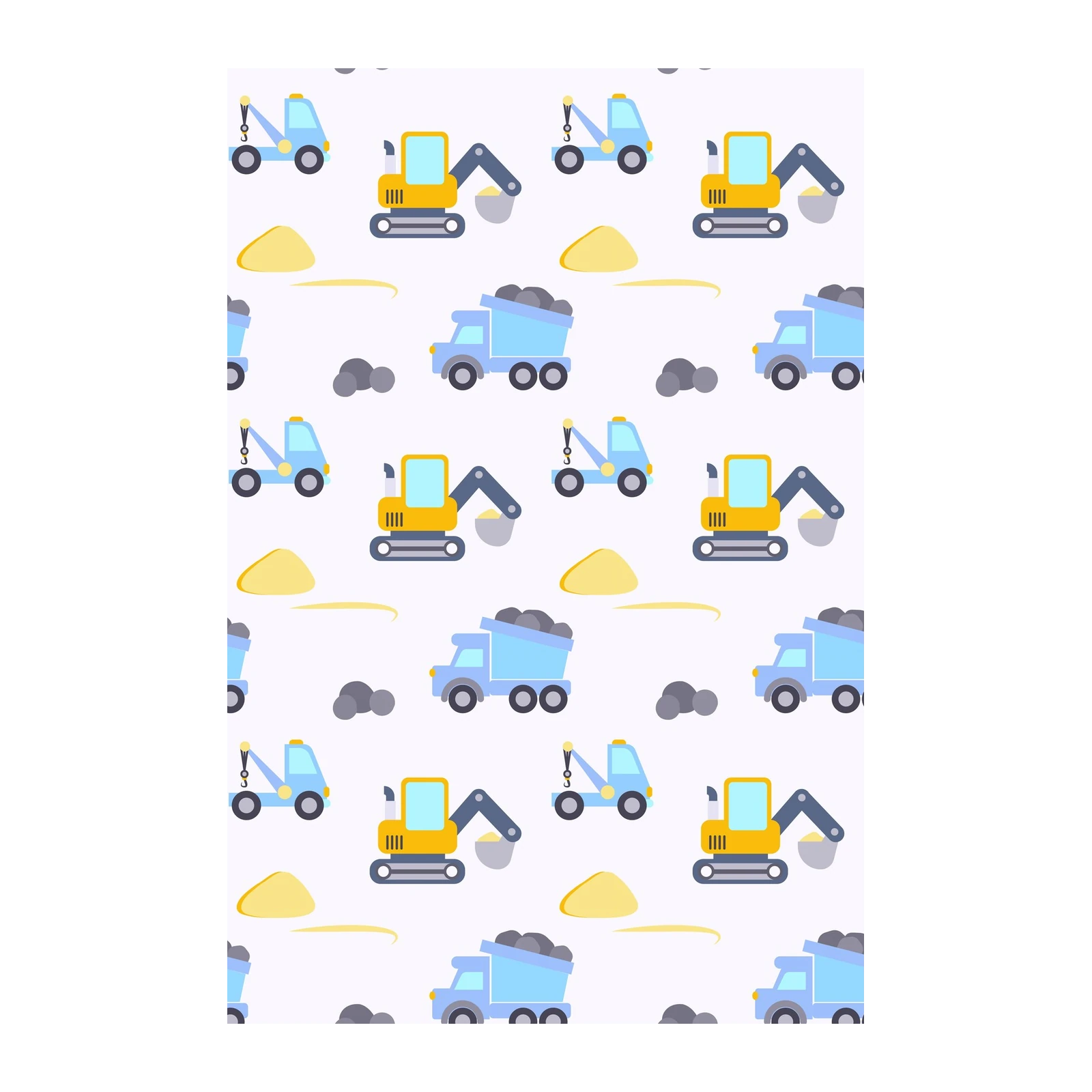 Construction Fun Excavator & Truck Wall Art
