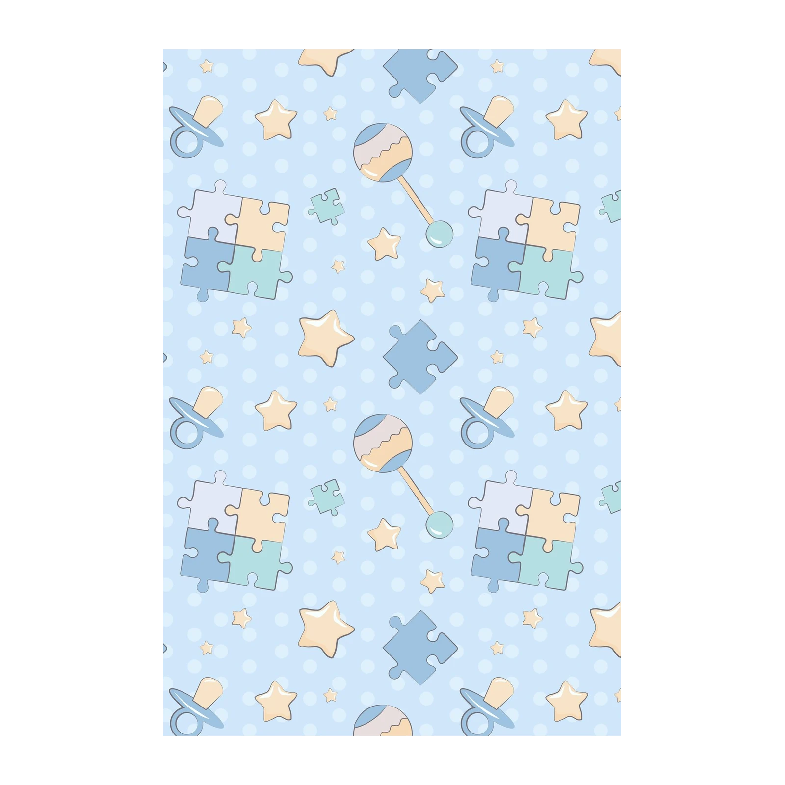 Adorable Baby Toys & Stars Pattern Wall Art