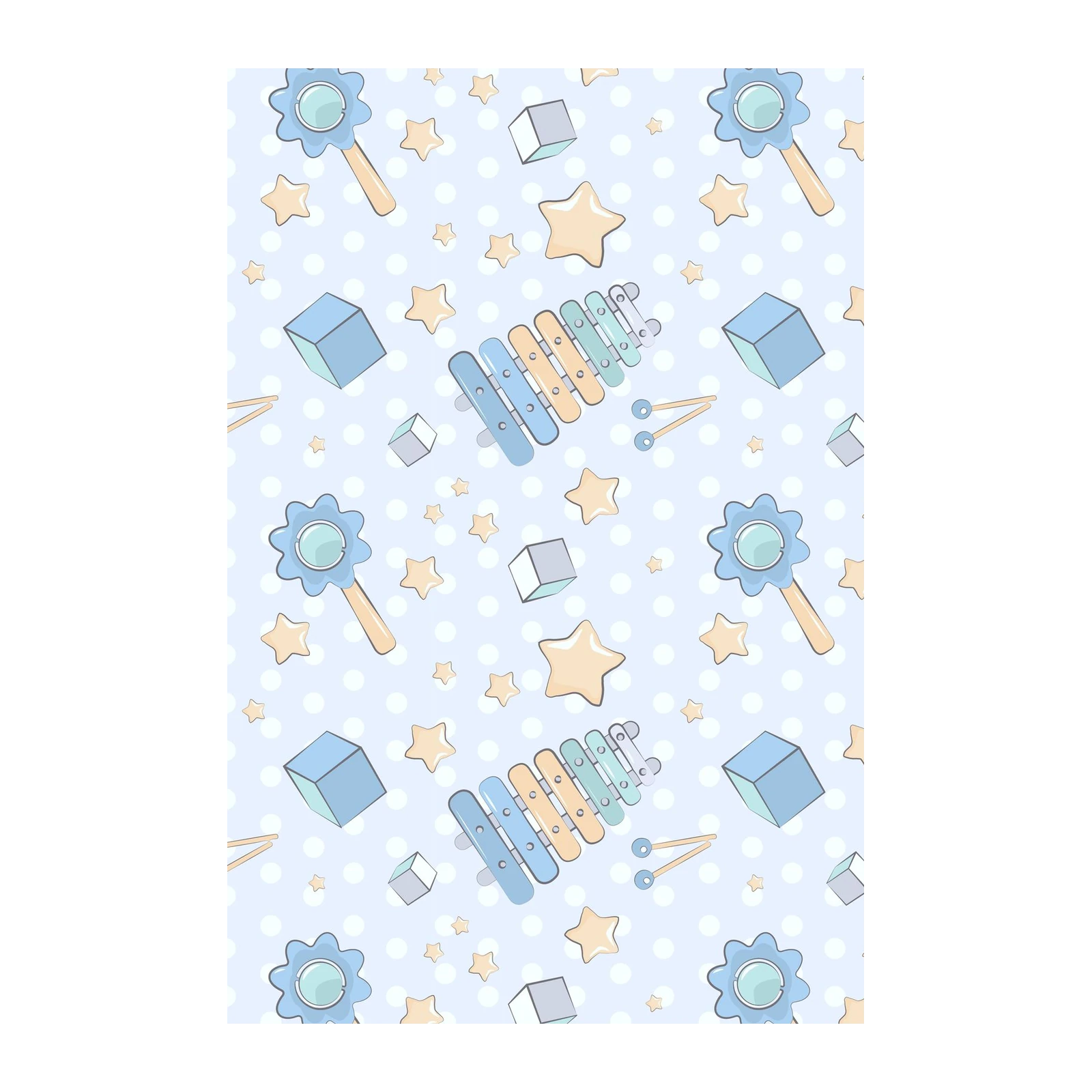 Cute Baby Toys & Stars Wall Art