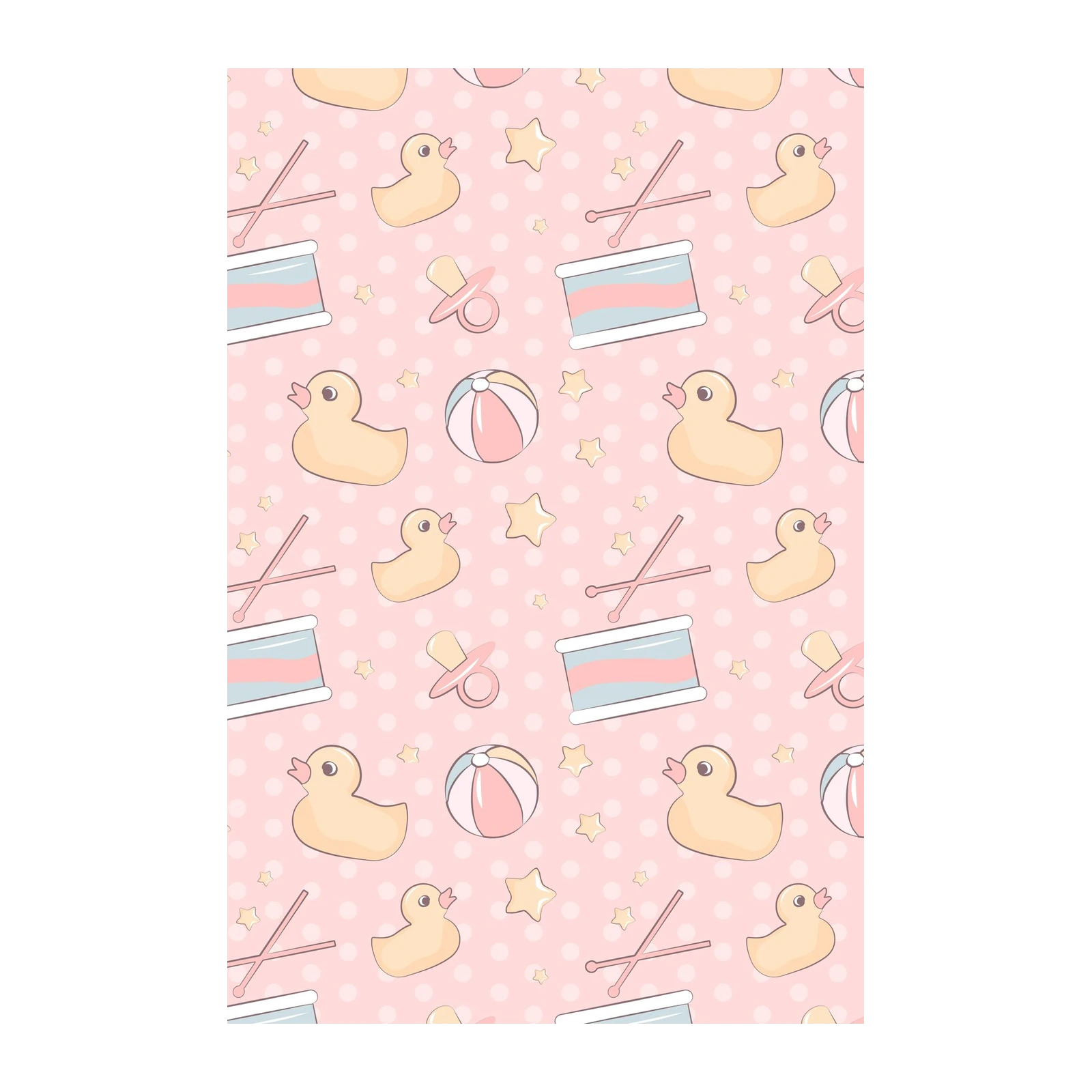 Cute Baby Toys Pink Pattern Wall Art