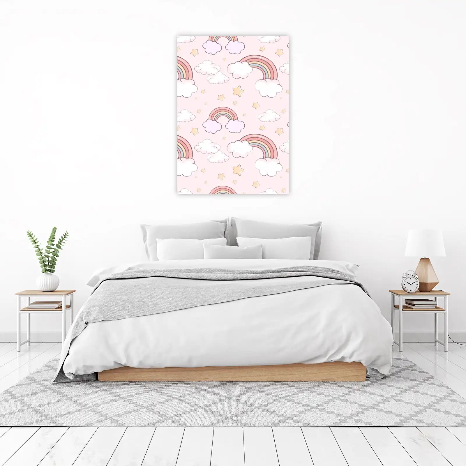 Pastel Rainbow & Stars Nursery Wall Art Wall Art