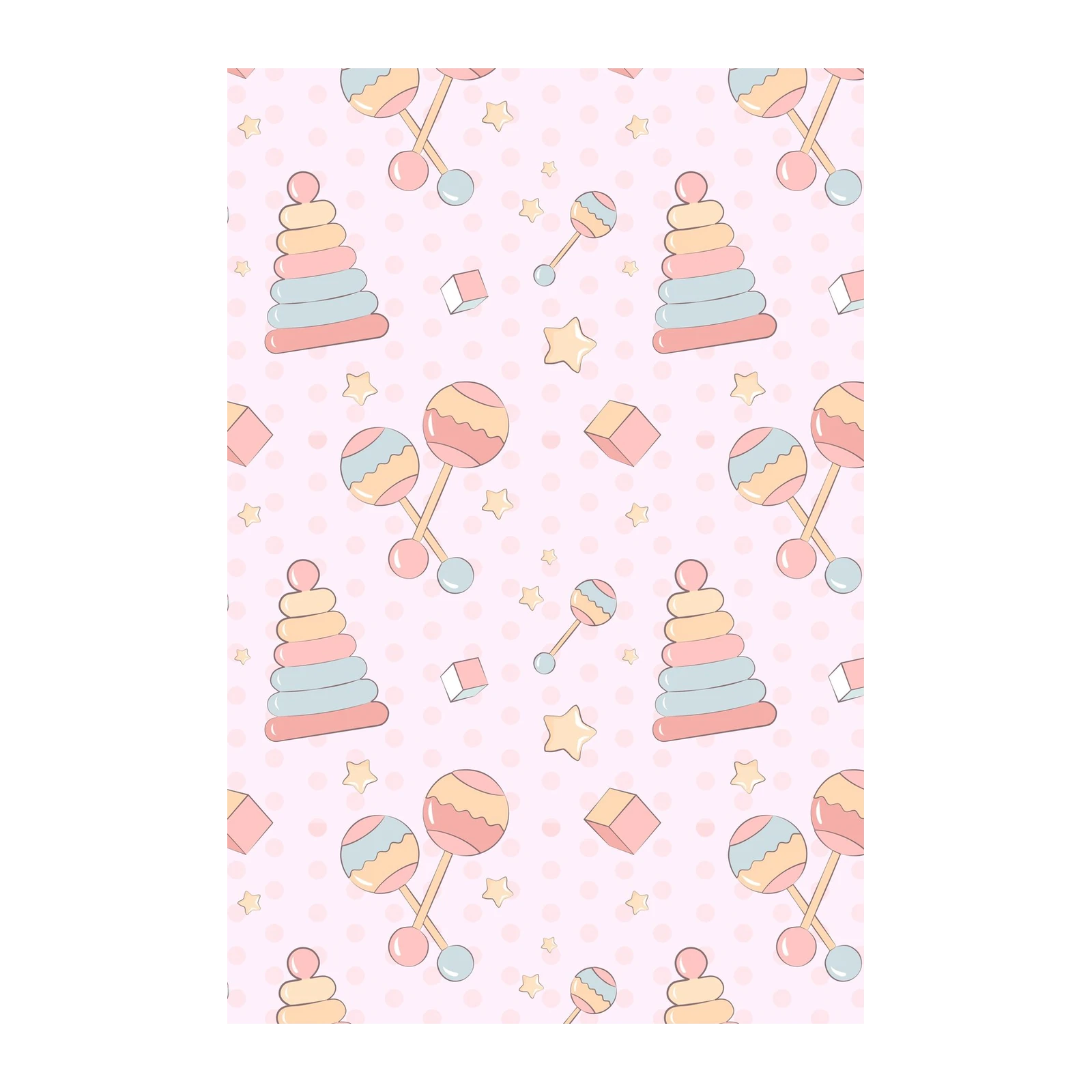Sweet Pastel Baby Toys Wall Art
