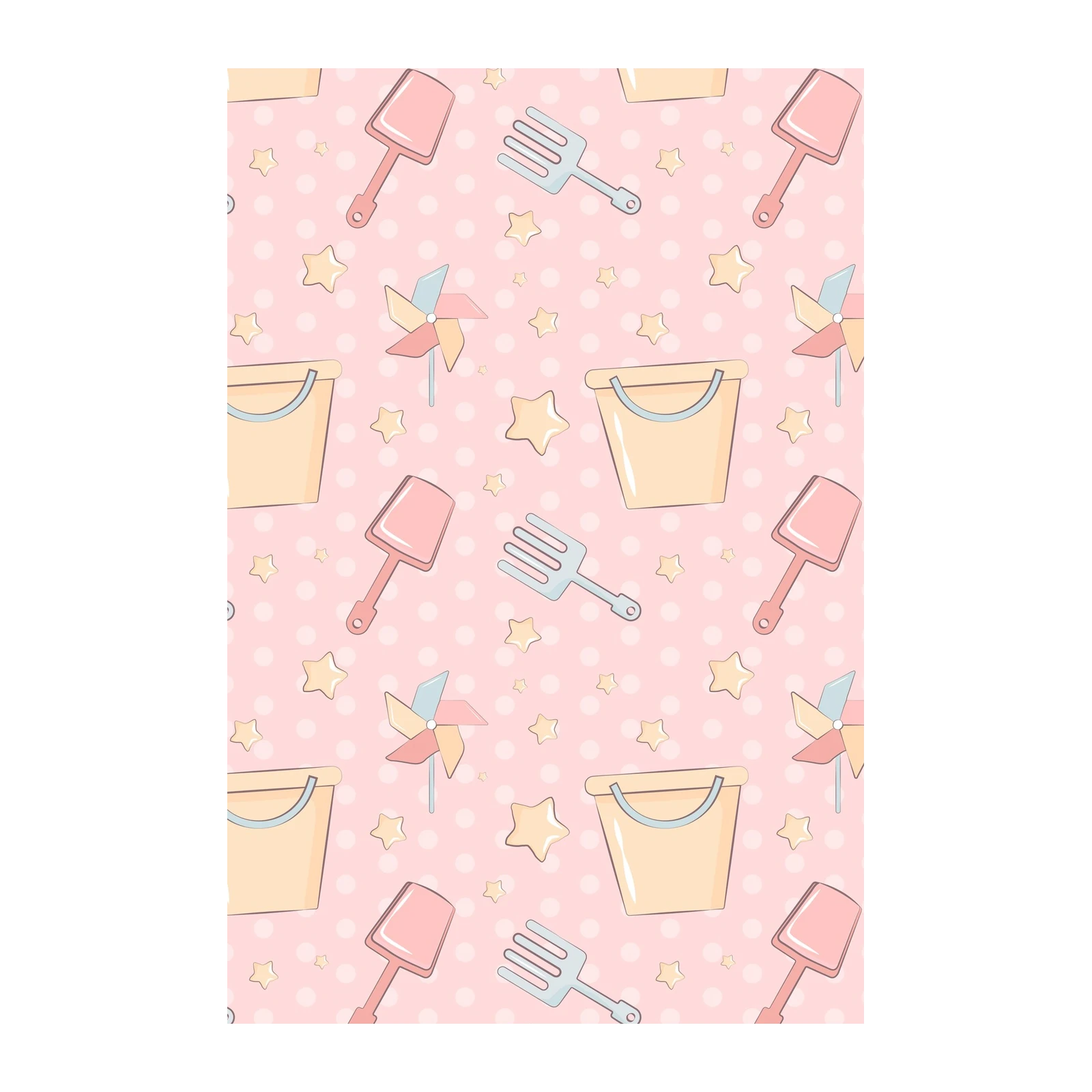 Kawaii Beach Toys Pink Wall Art