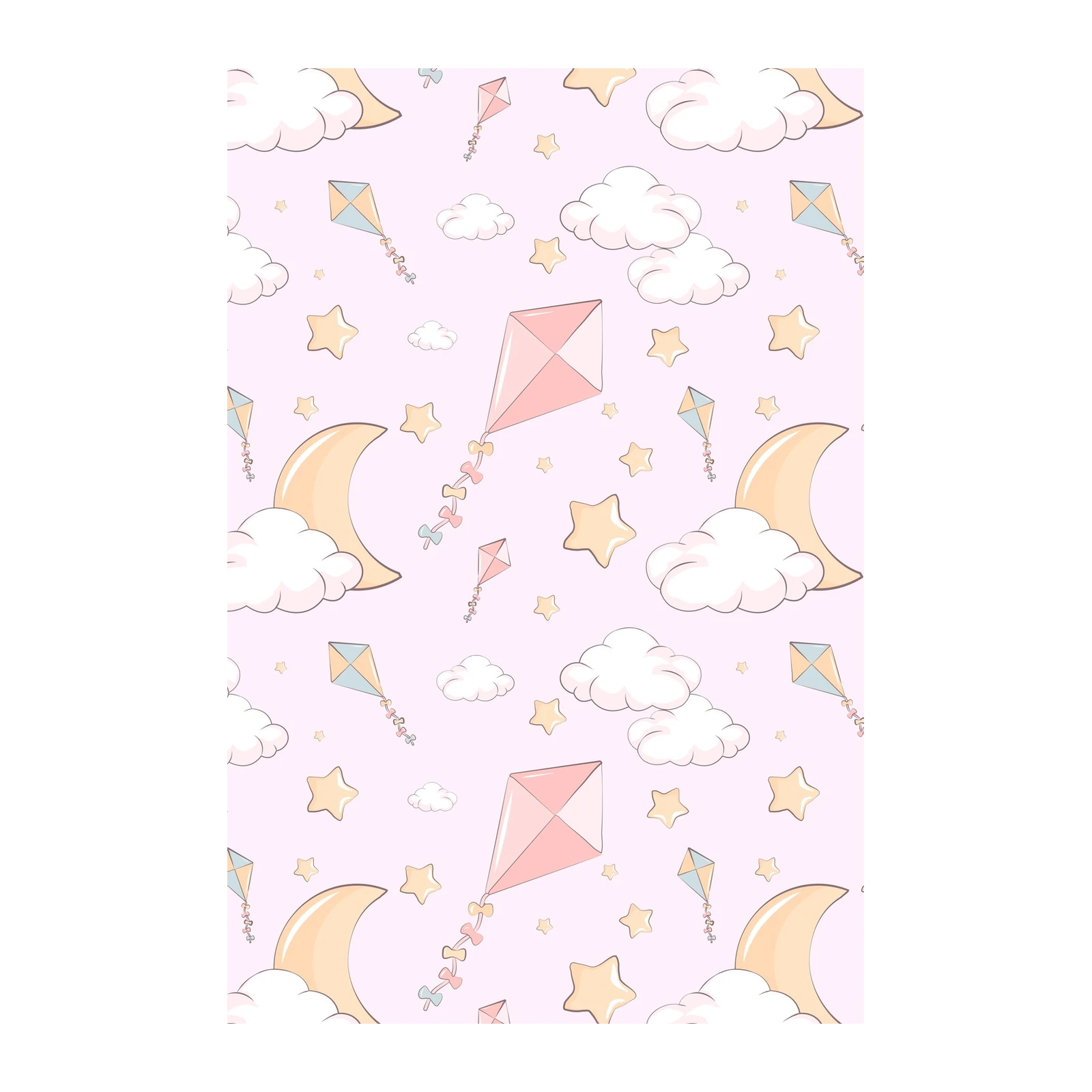 Whimsical Kite & Moon Nursery Wall Art