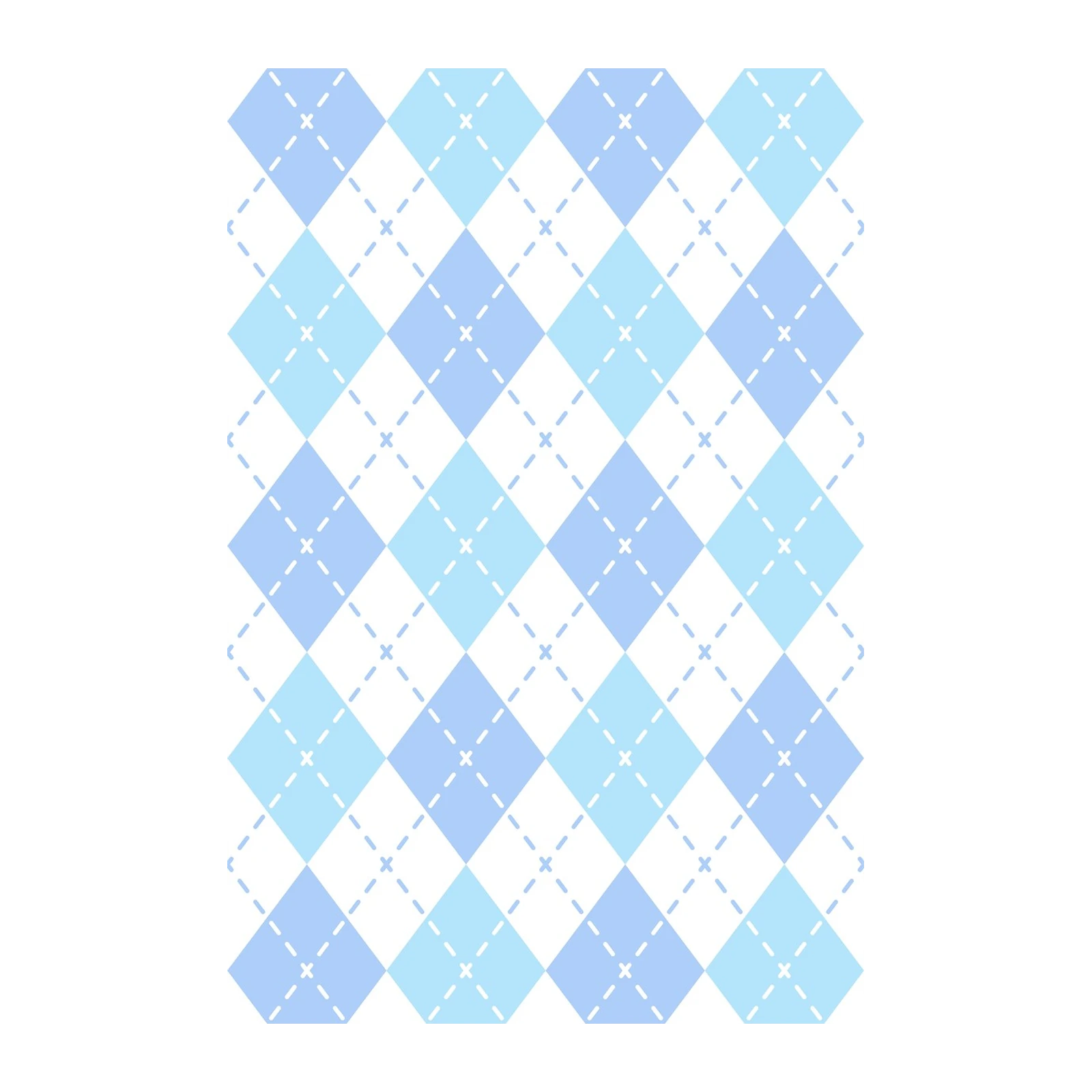 Blue Argyle Pattern Wall Art