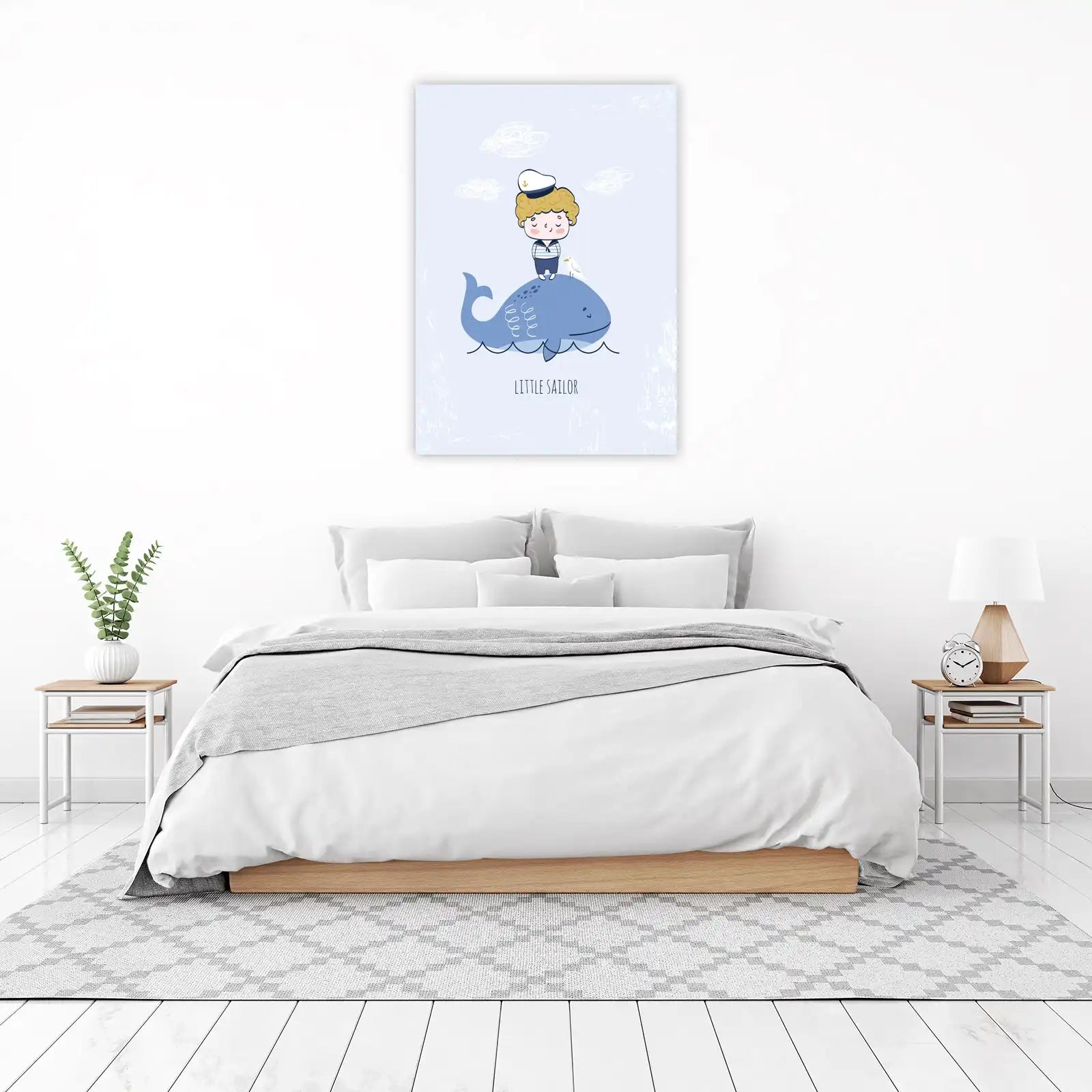 Little Sailor & Whale Wall Art - Nautical Nursery Art
