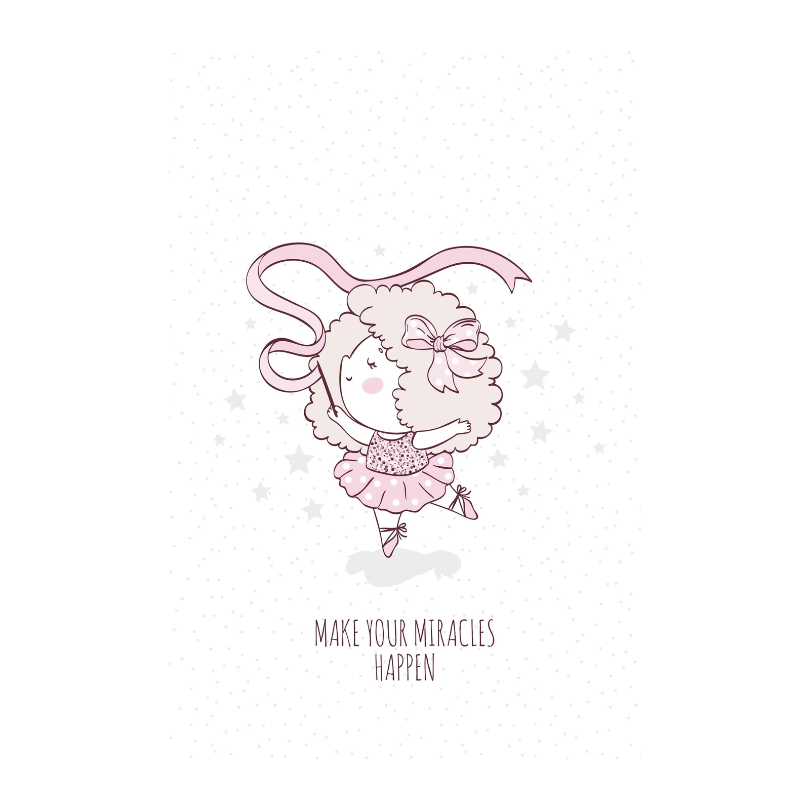 Cute Ballerina Sheep Dream Wall Art