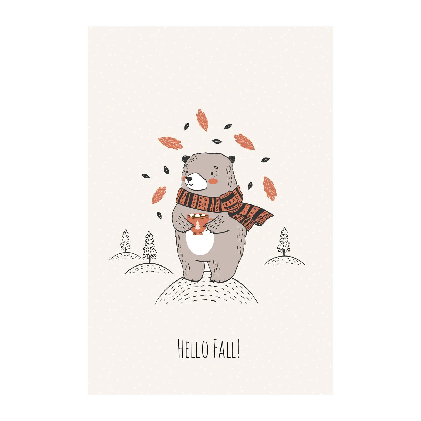 Cozy Bear Fall Vibes Wall Art