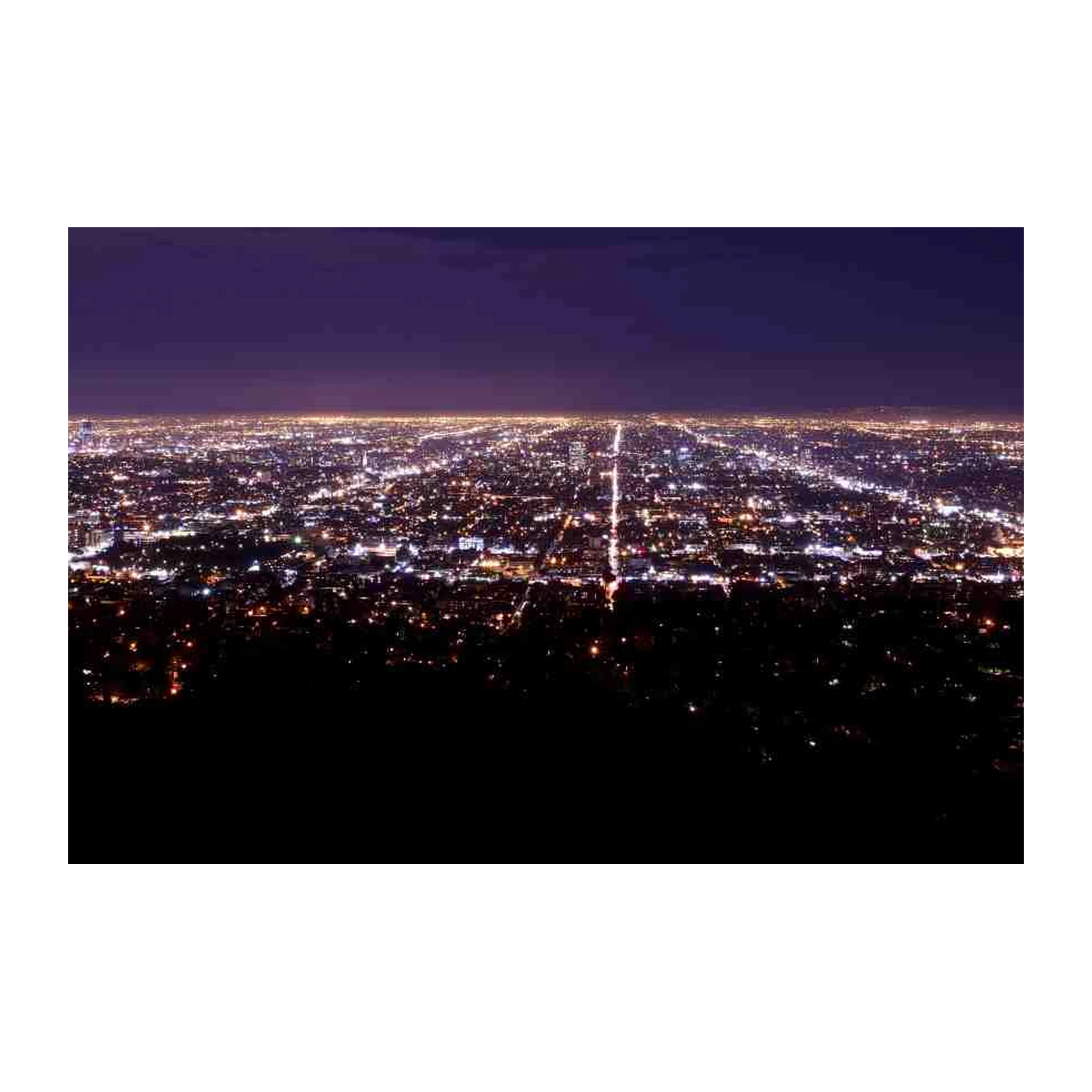 Los Angeles Cityscape Night View Wall Art