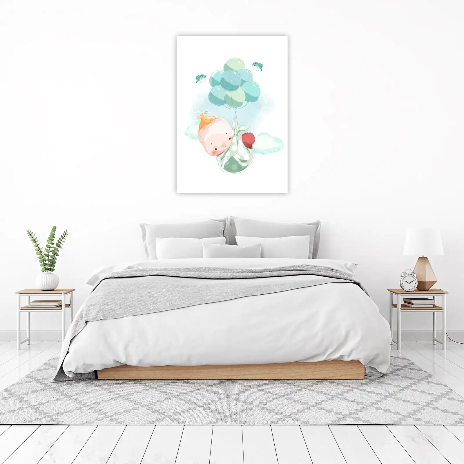 Whimsical Baby & Balloons Wall Art
