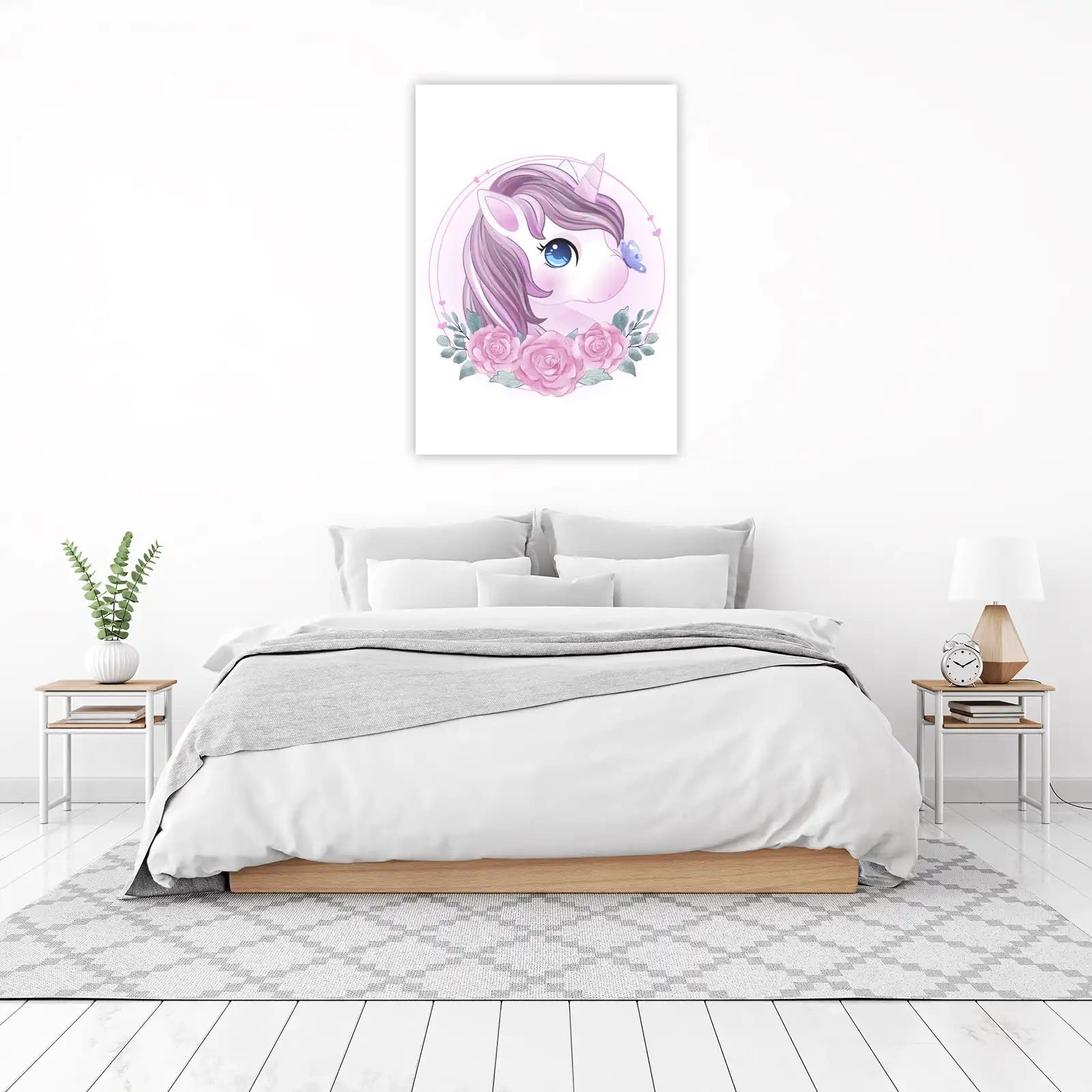 Enchanting Unicorn & Roses Wall Art