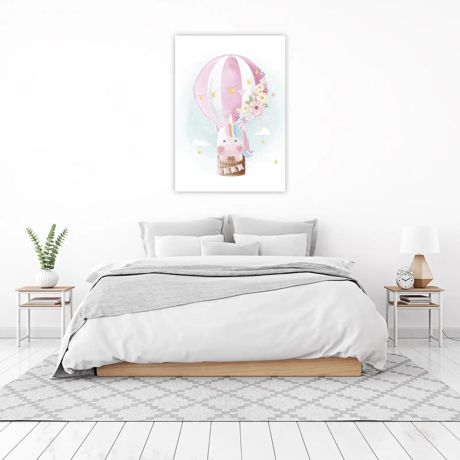 Magical Unicorn Hot Air Balloon Wall Art