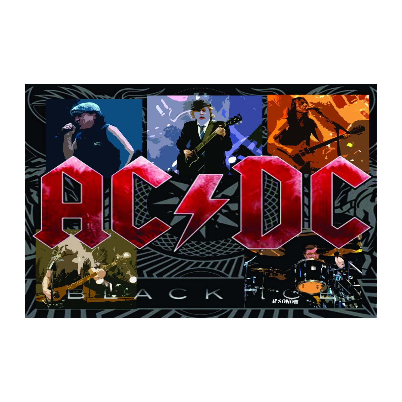 AC/DC Rock Legend Collage Wall Art