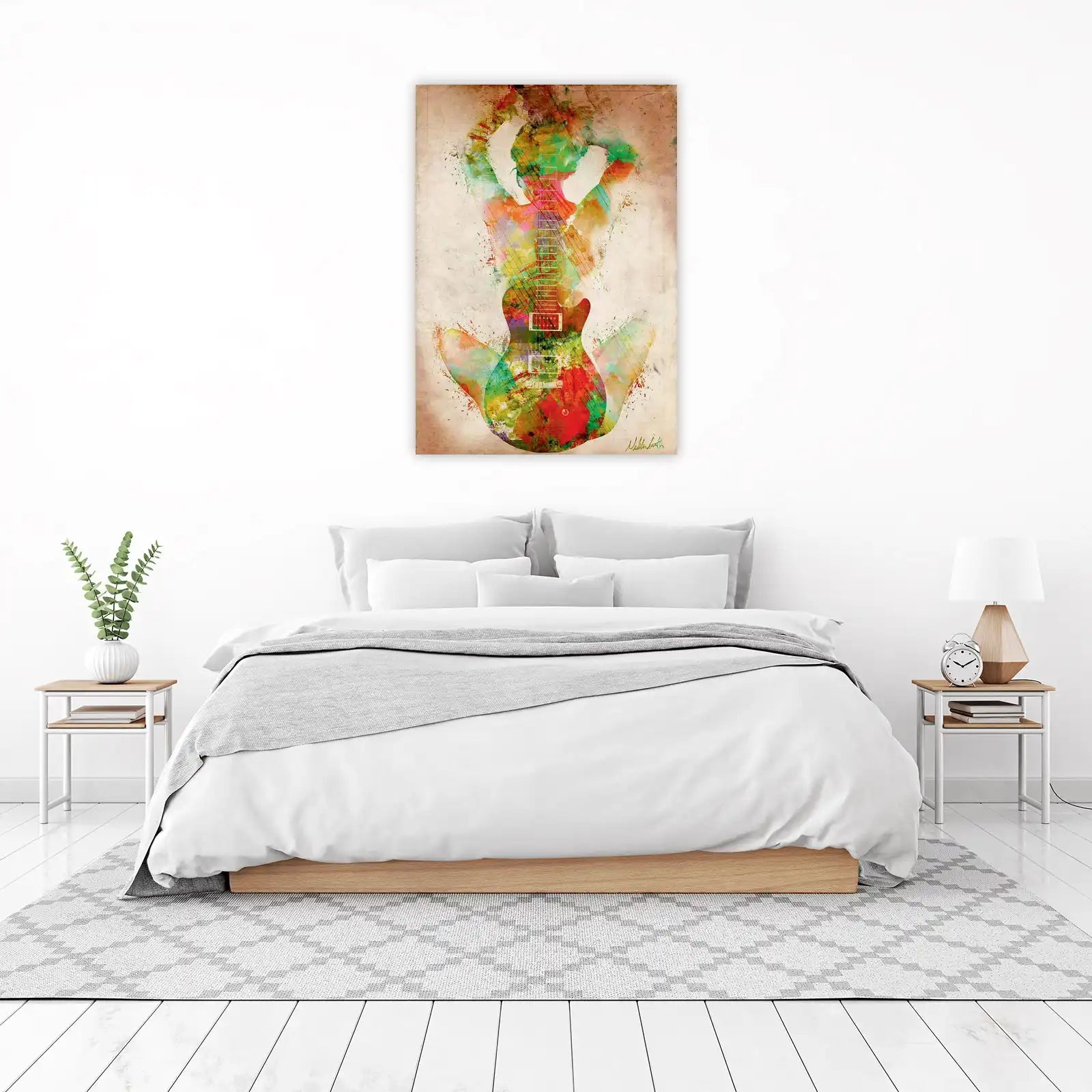 Vibrant Guitar Abstract Wall Art