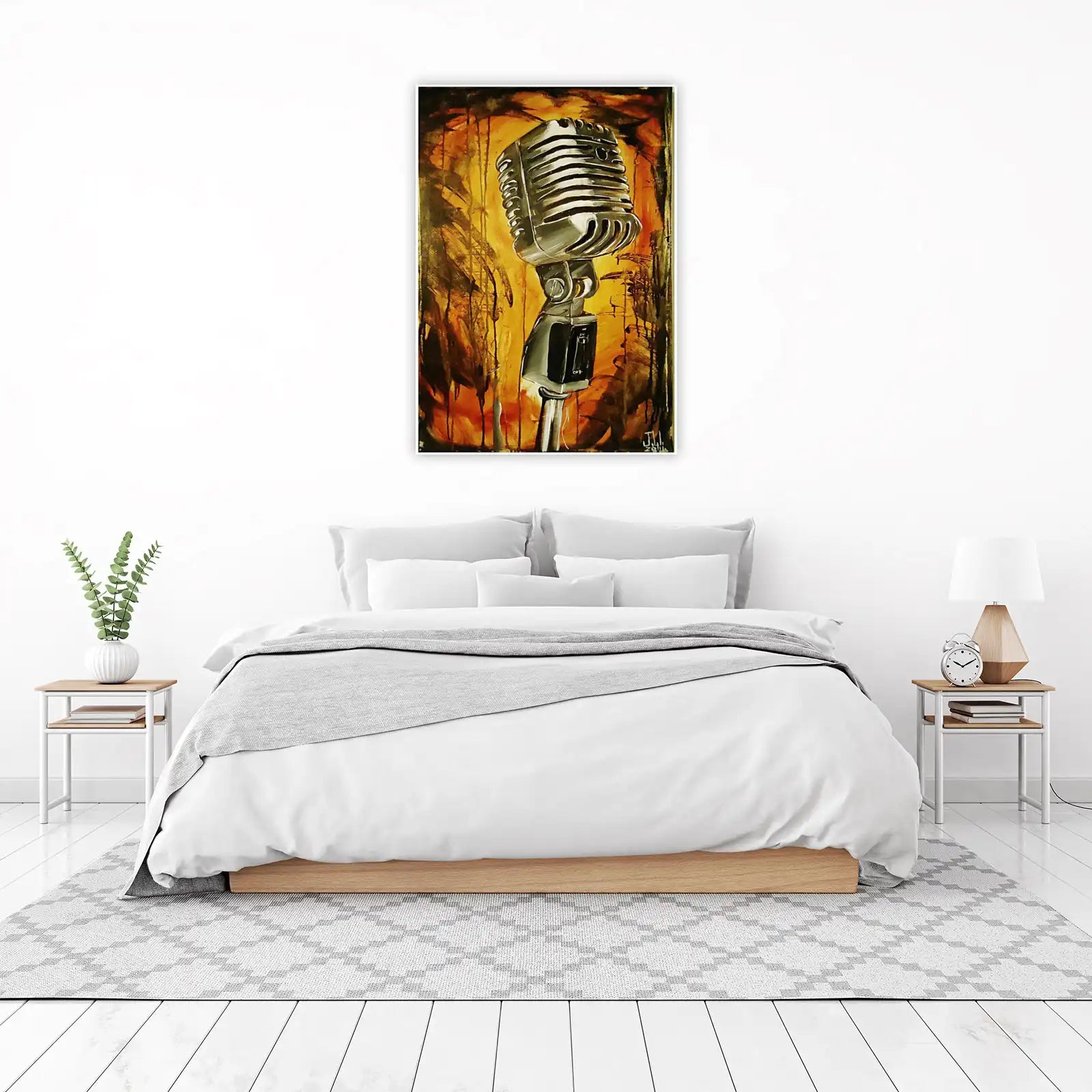 Vintage Microphone Rock Art Wall Art