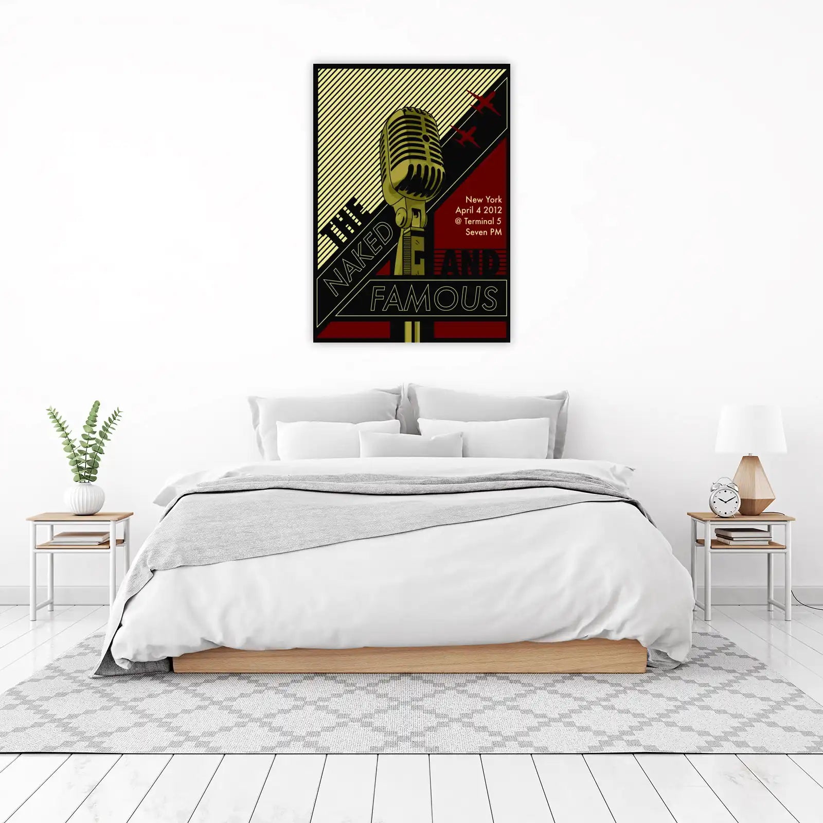 Vintage Microphone Retro Gig Poster Wall Art