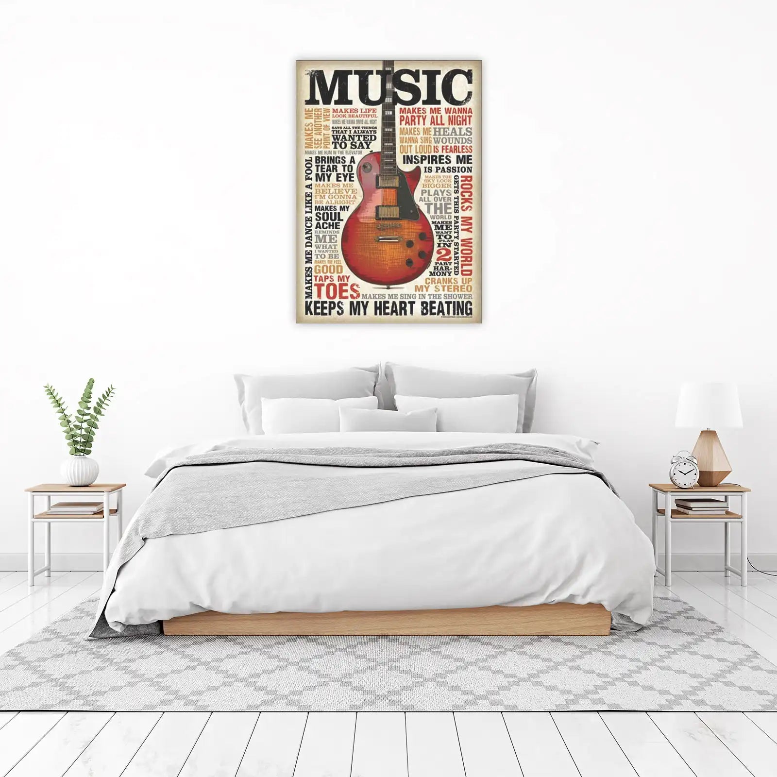 Music Guitar Typography Wall Art