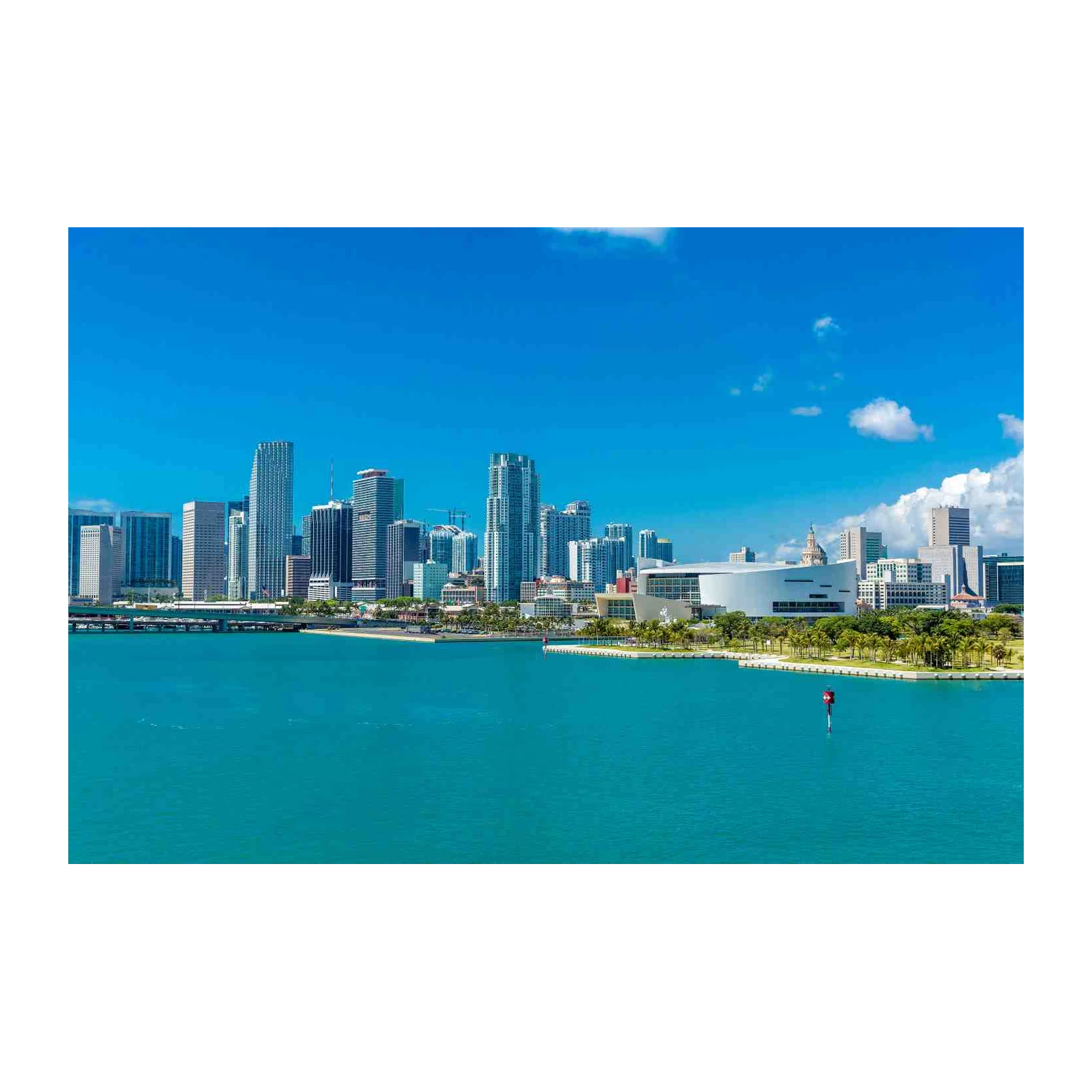 Vibrant Miami Skyline Coastal Wall Art