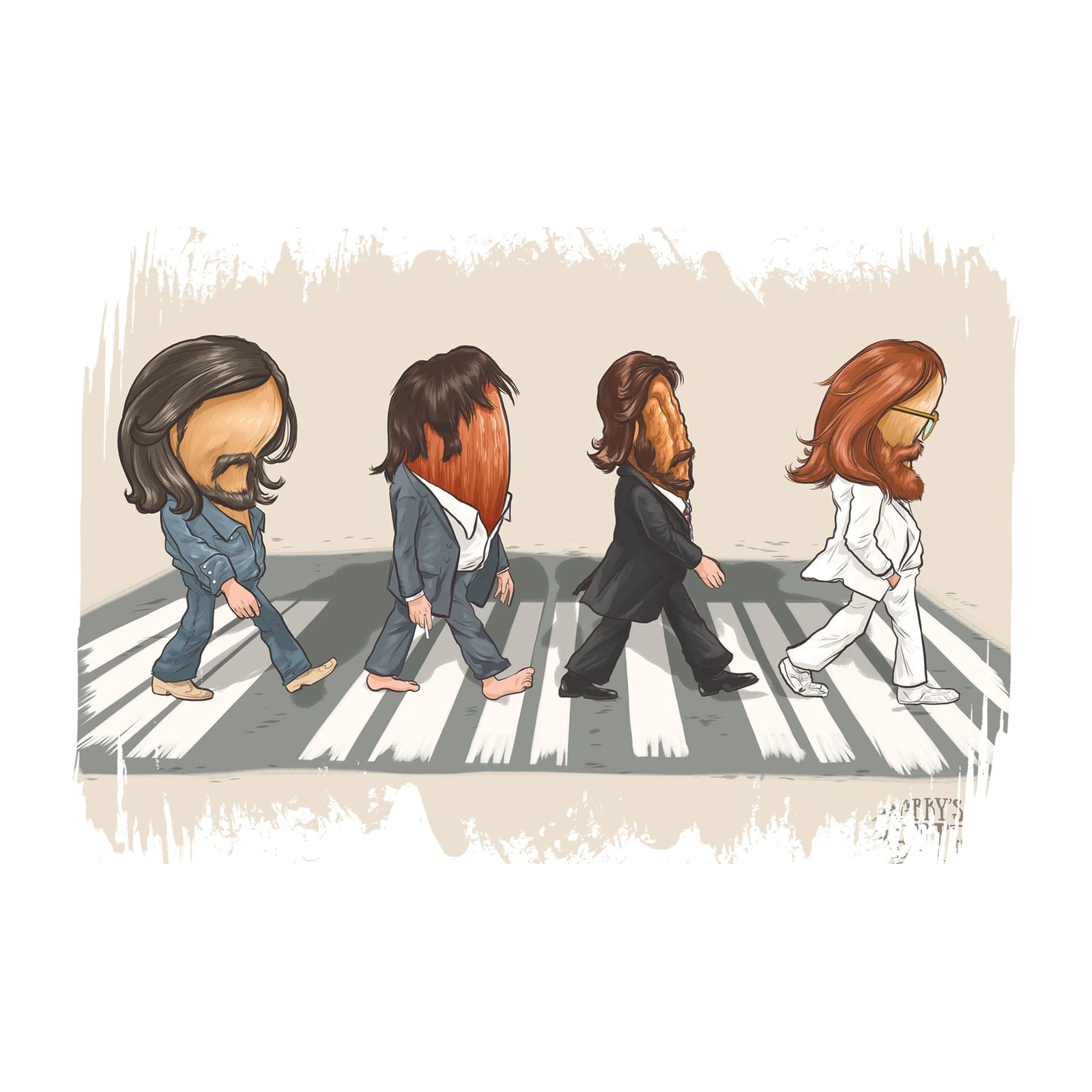 Whimsical Abbey Road Beans Wall Art