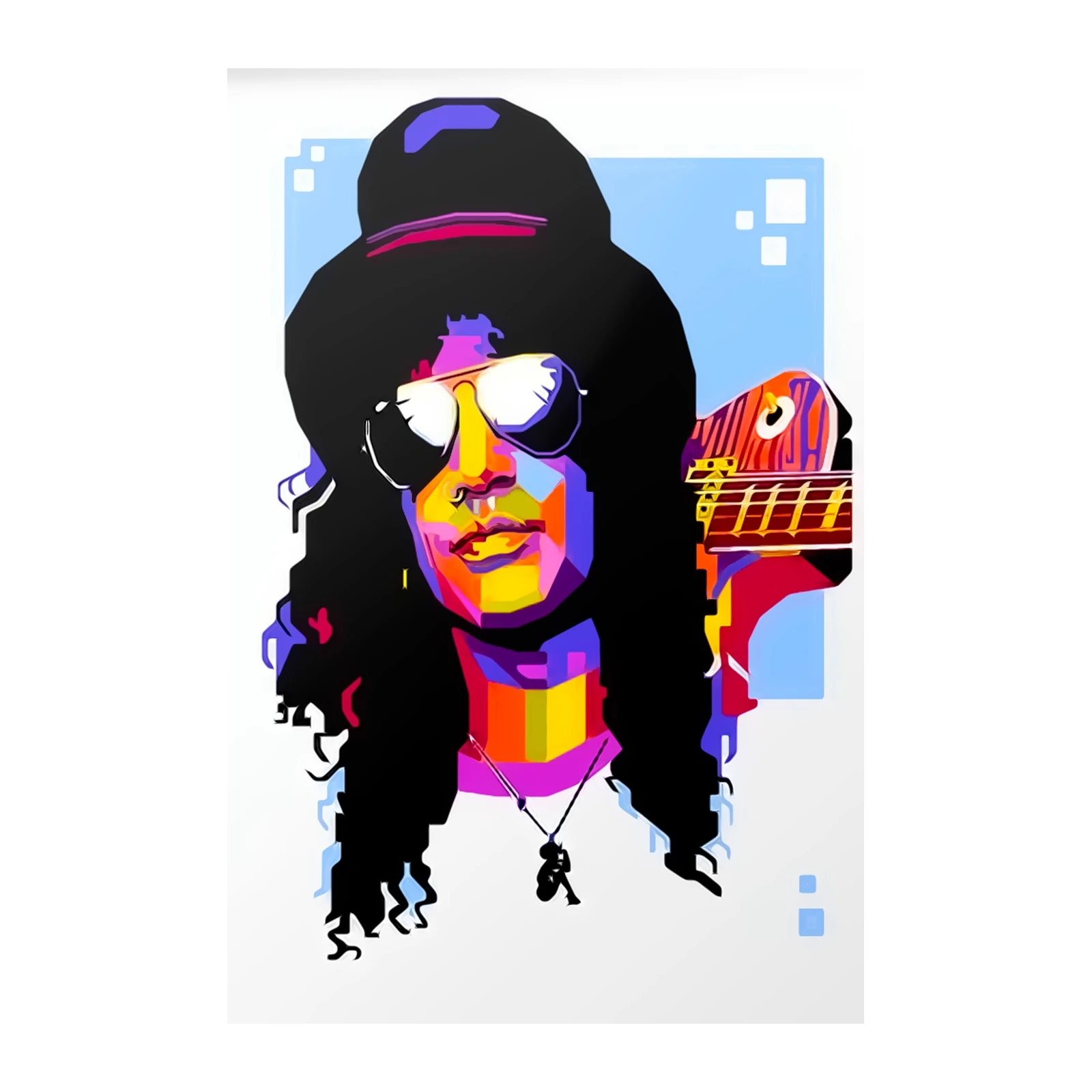 Vibrant Rock Guitarist Pop Art Wall Art