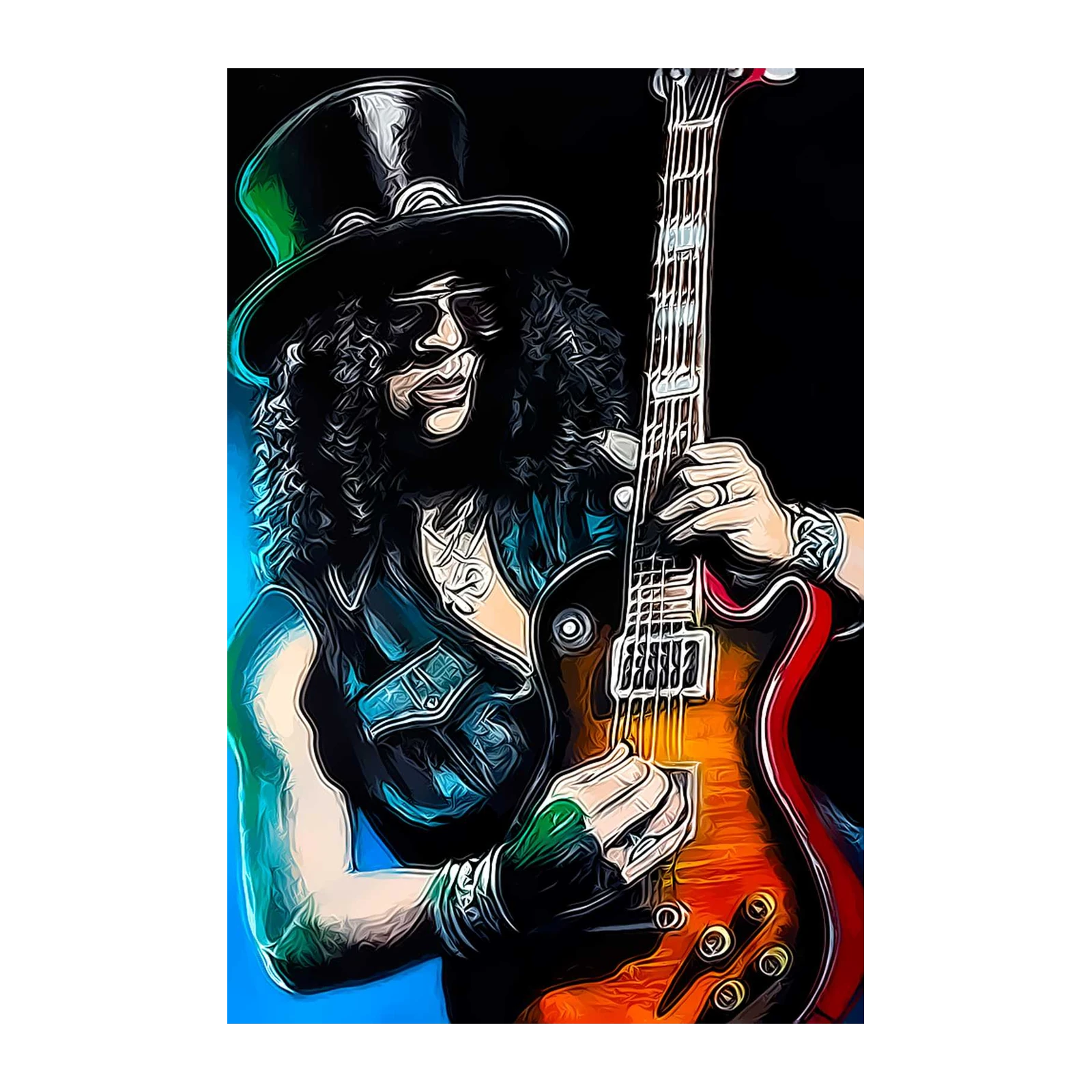 Iconic Guitarist Slash Rock Legend Wall Art