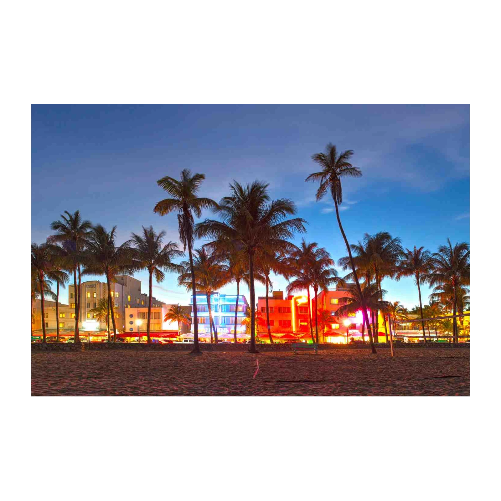 Miami Beach Art Deco Night Wall Art