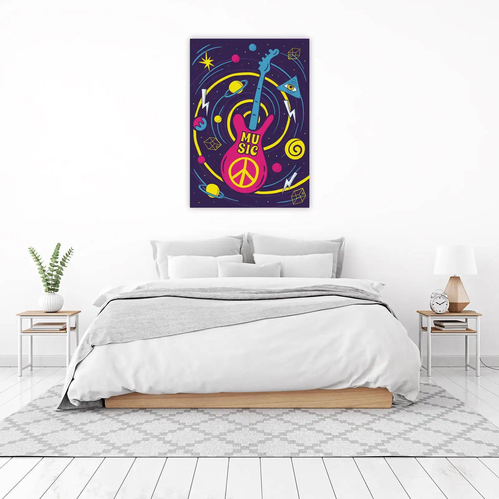 Psychedelic Space Guitar Wall Art